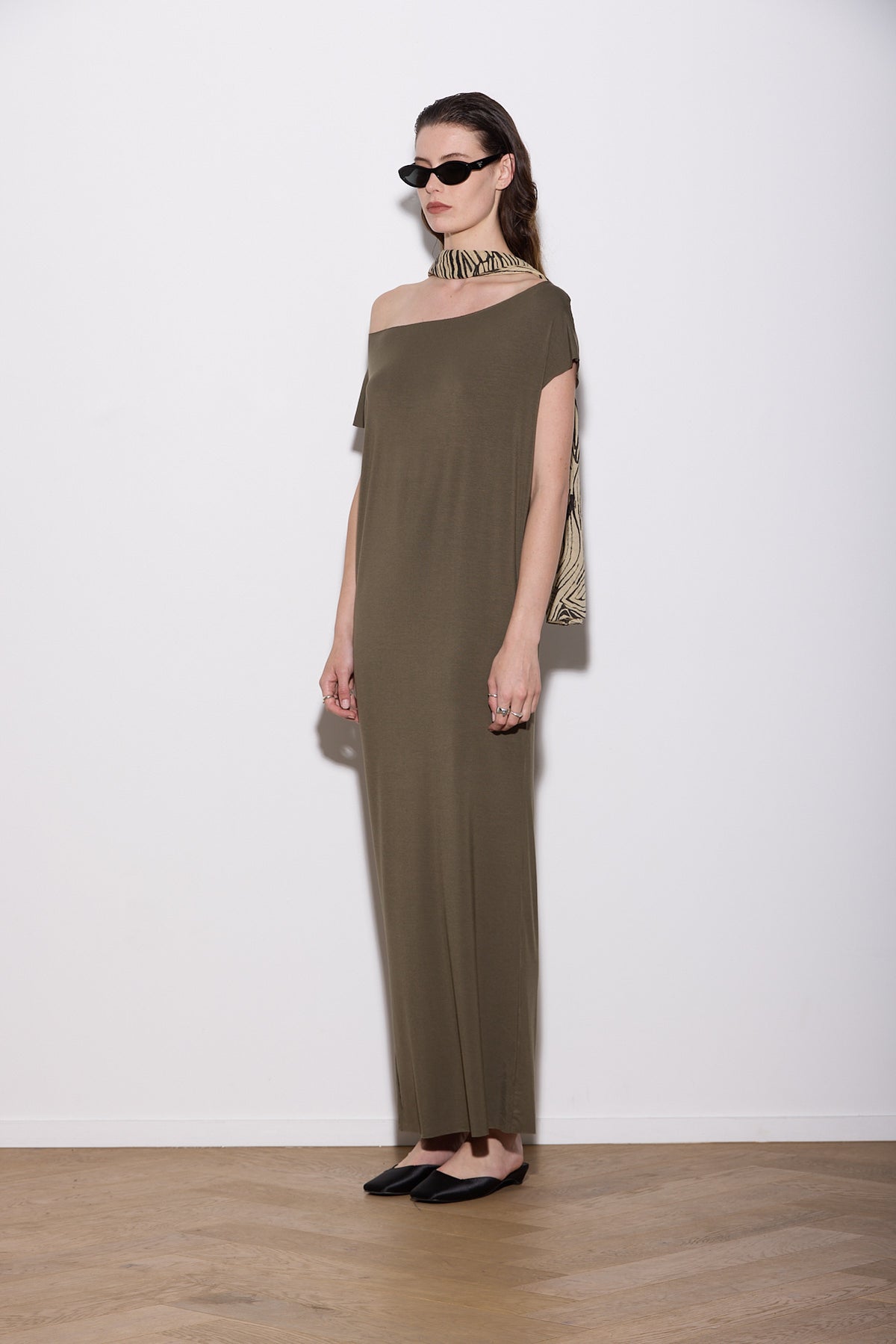 LASER T MAXI DRESS OLIVE
