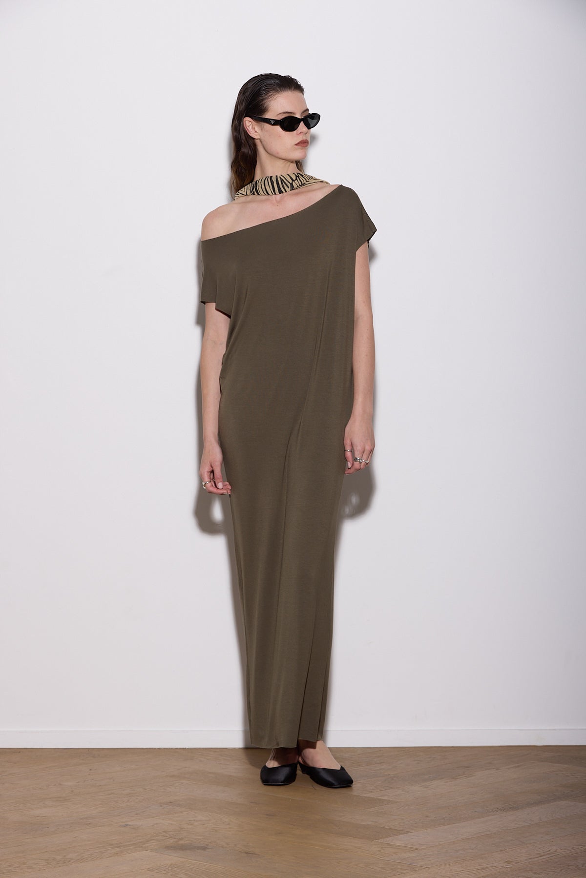 LASER T MAXI DRESS OLIVE