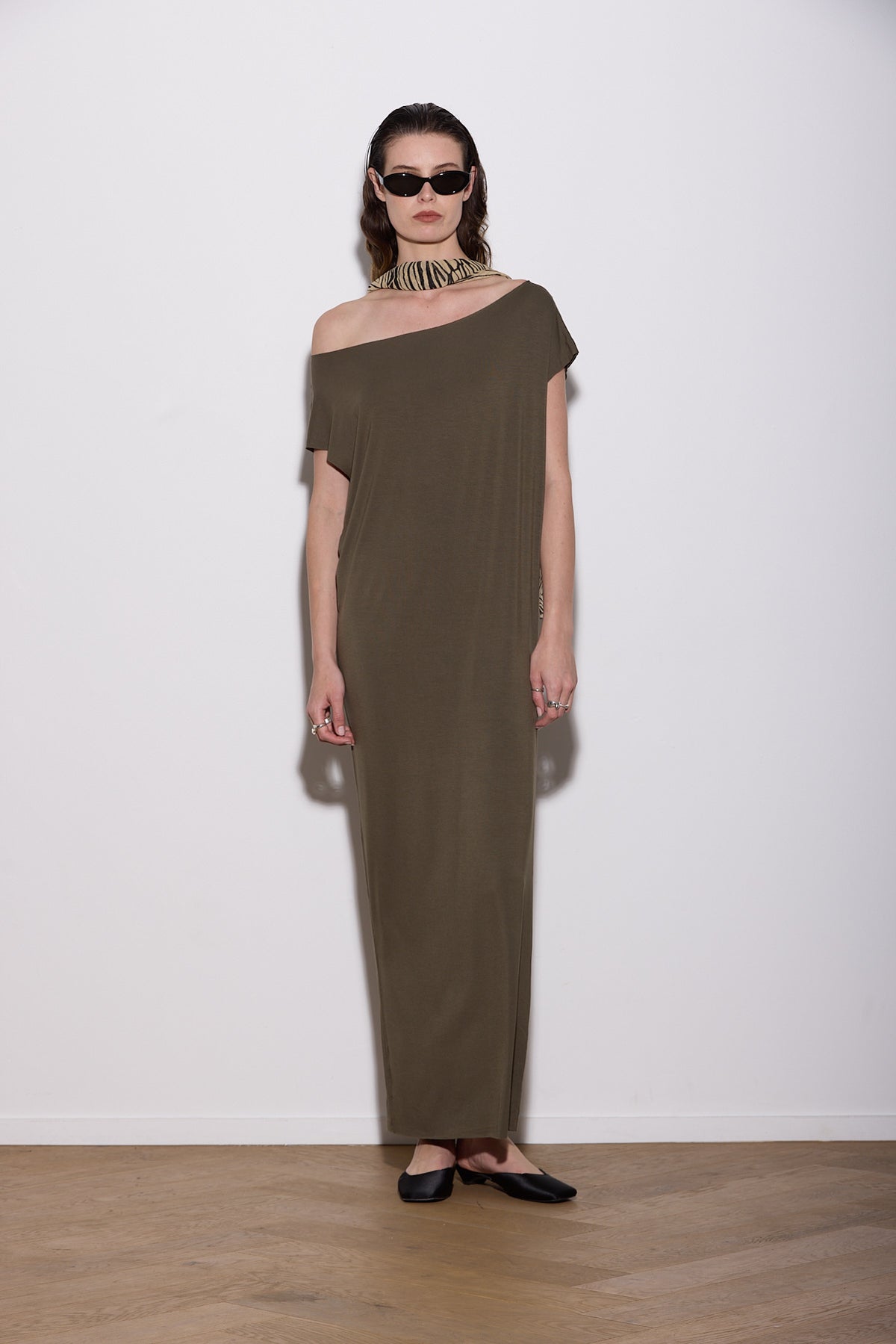 LASER T MAXI DRESS OLIVE