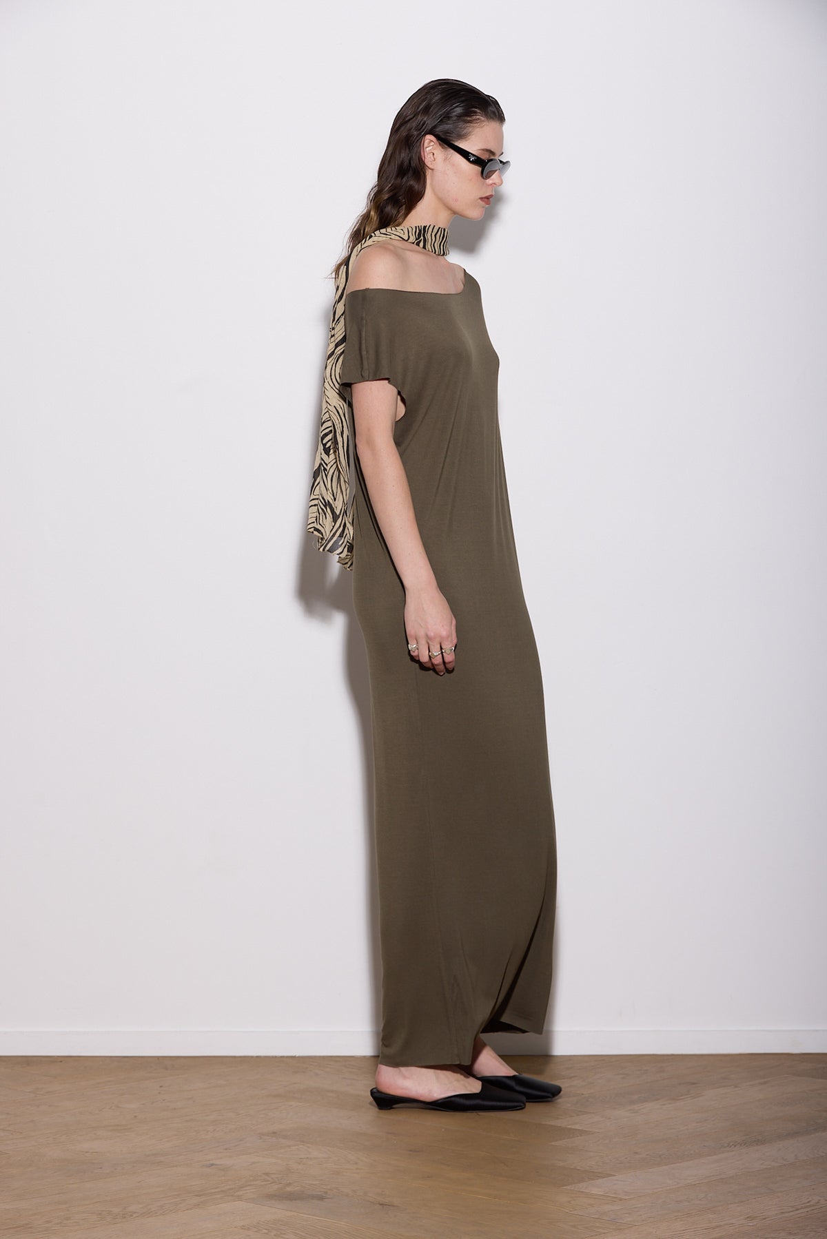 LASER T MAXI DRESS OLIVE