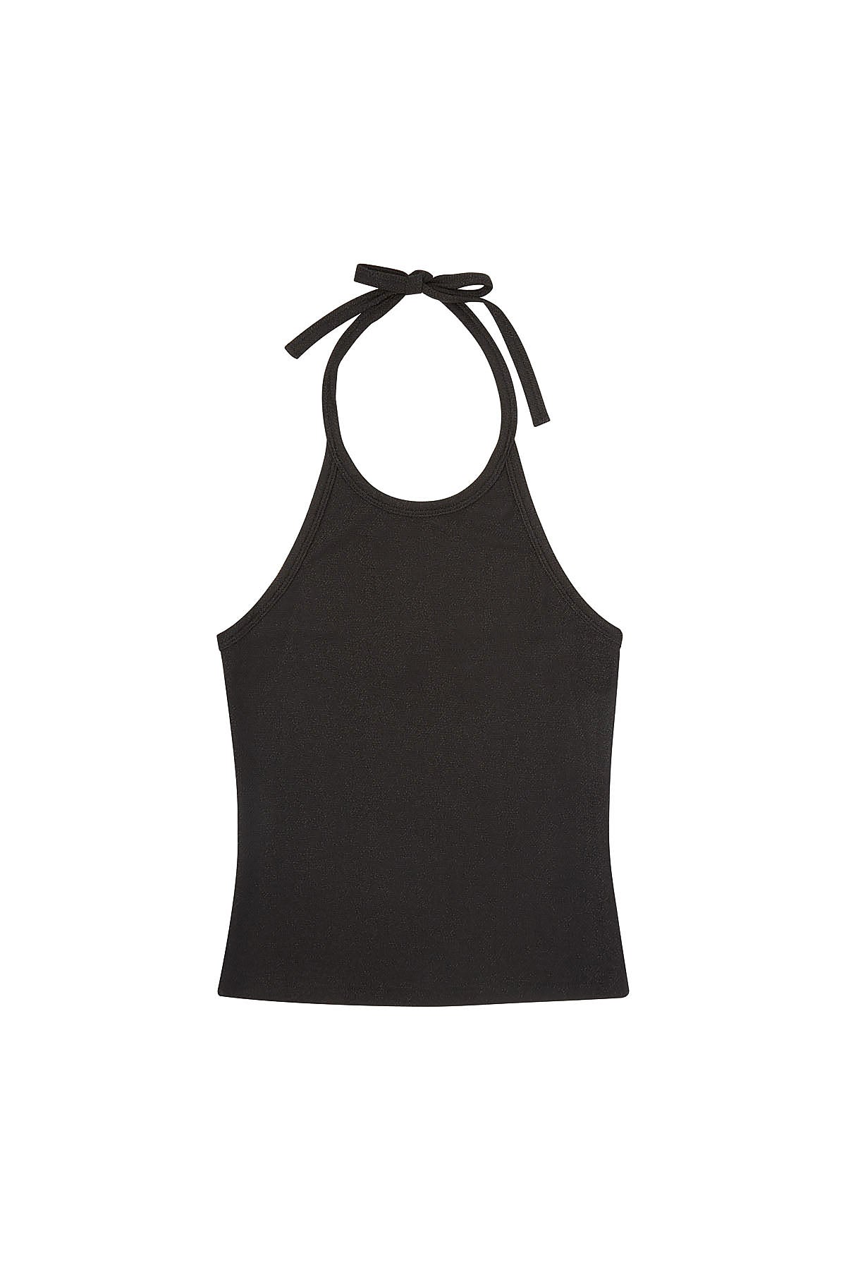 LUNA HALTER TOP BLACK LUREX