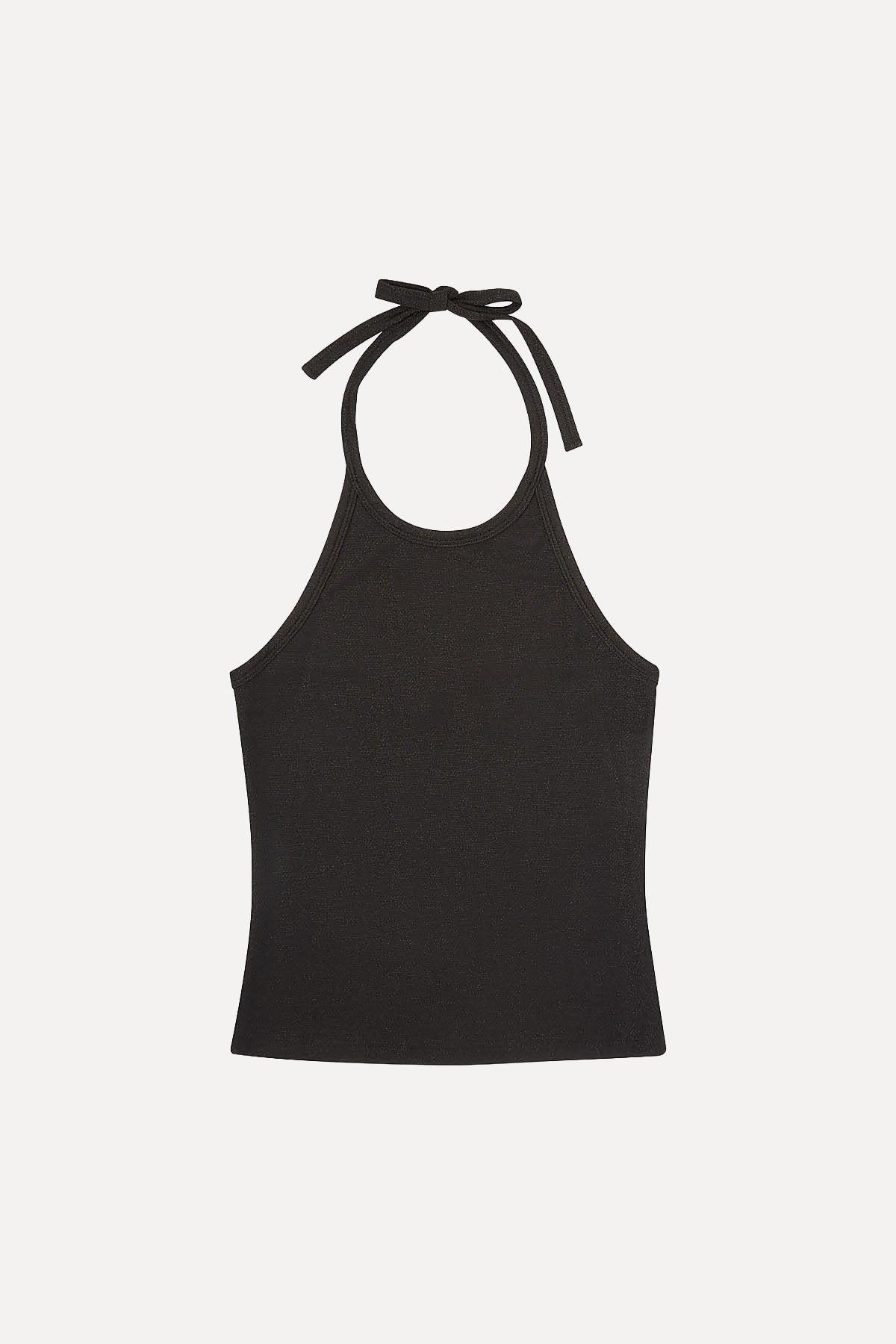 LUNA HALTER TOP BLACK LUREX