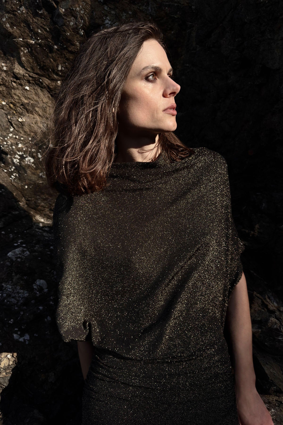 LOUNGE DRESS LUREX GOLD