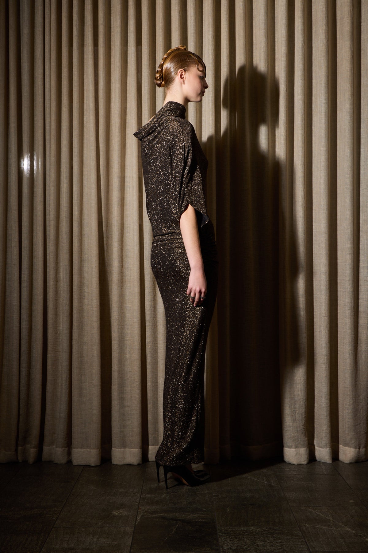 LOUNGE DRESS LUREX GOLD