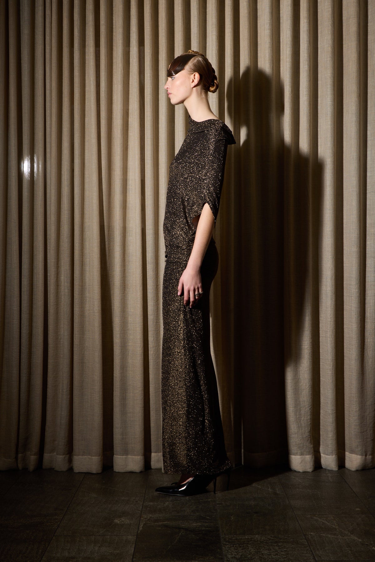 LOUNGE DRESS LUREX GOLD