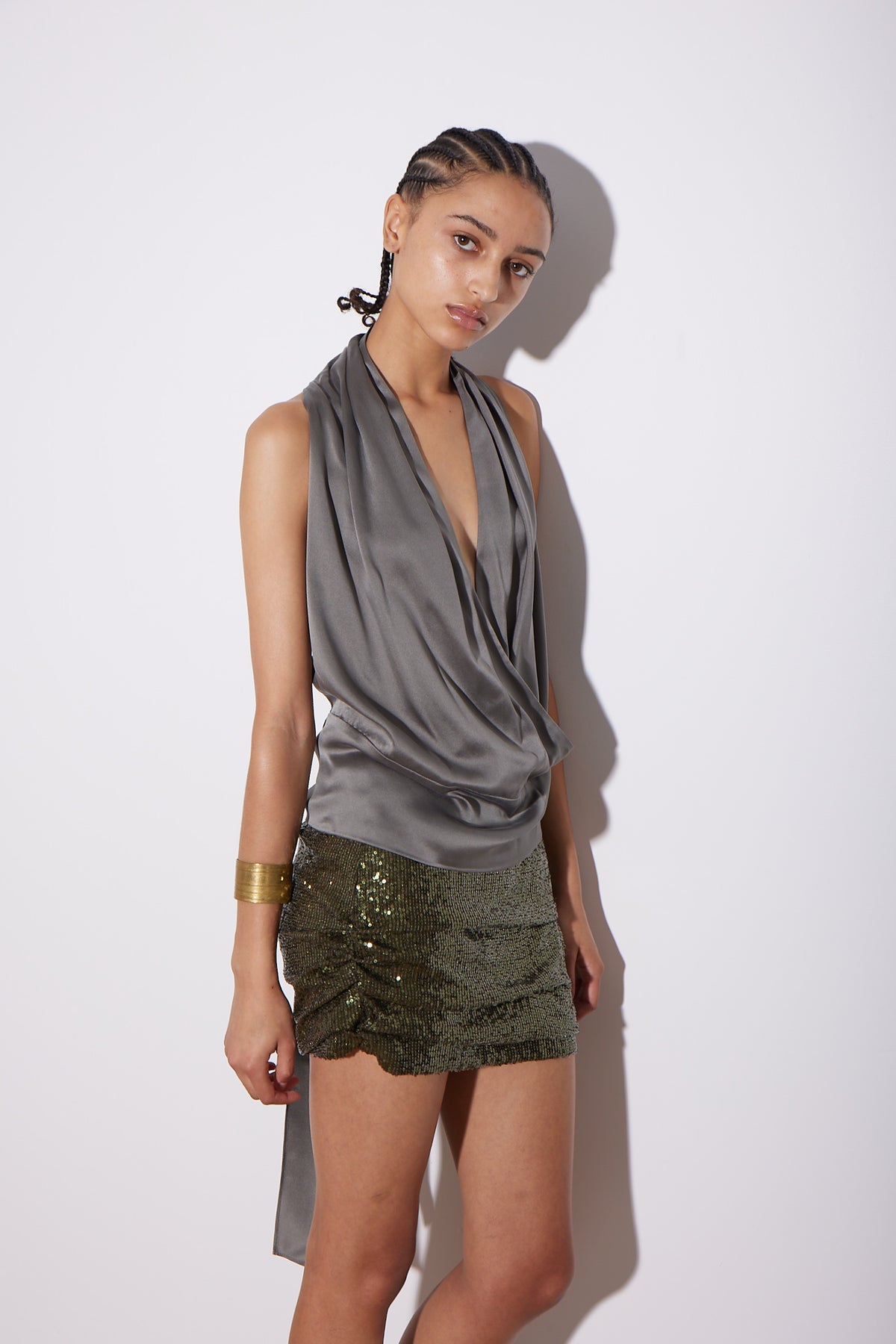 MILAN TOP PEWTER SILK