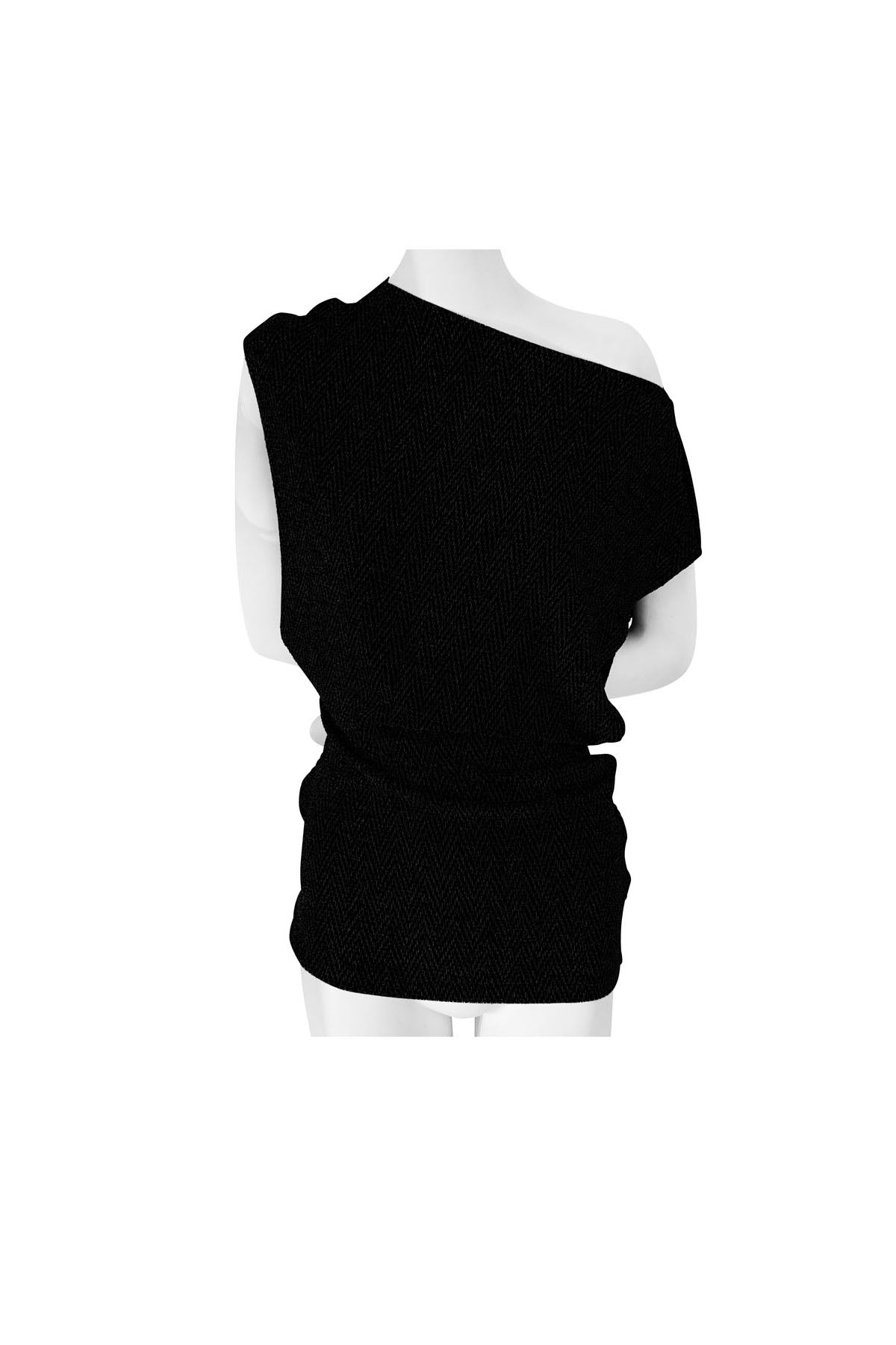 MYKIE EVENING TOP LUREX BLACK RUNWAY