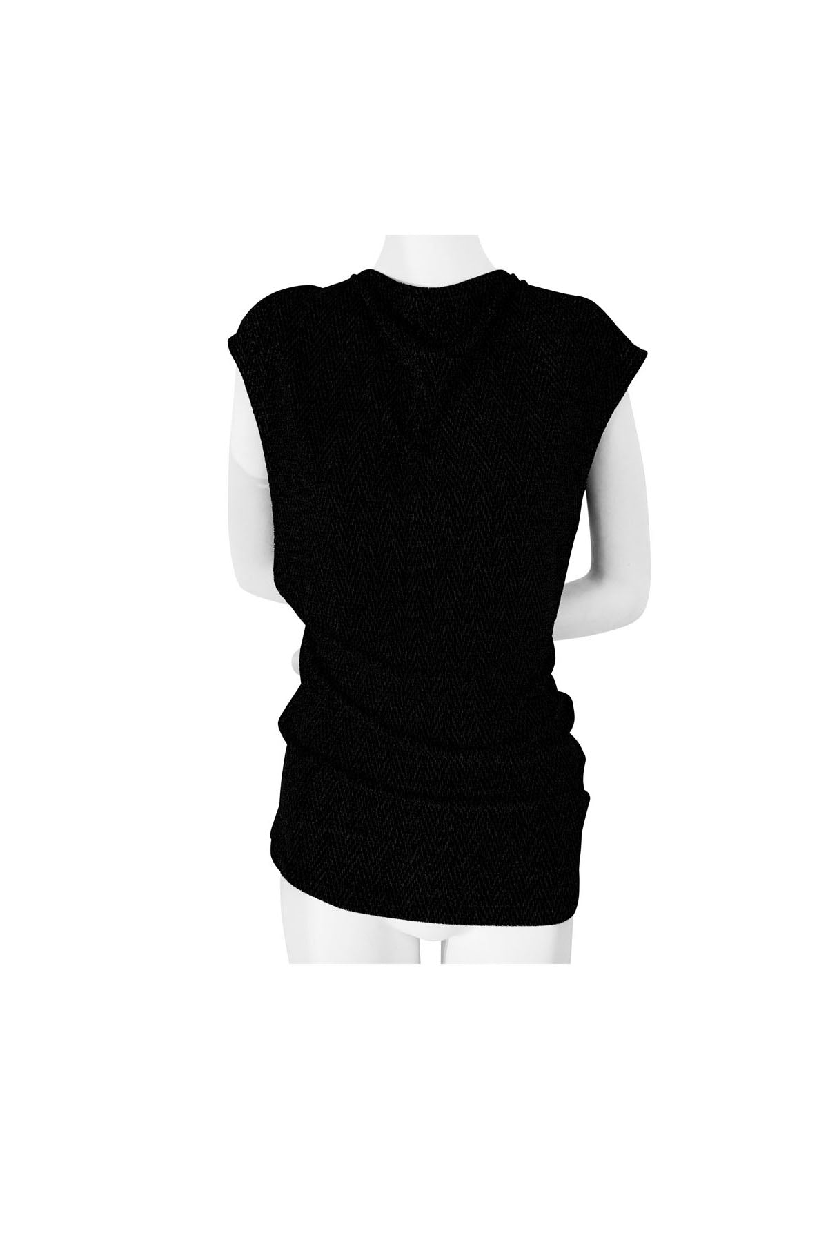 MYKIE EVENING TOP LUREX BLACK RUNWAY