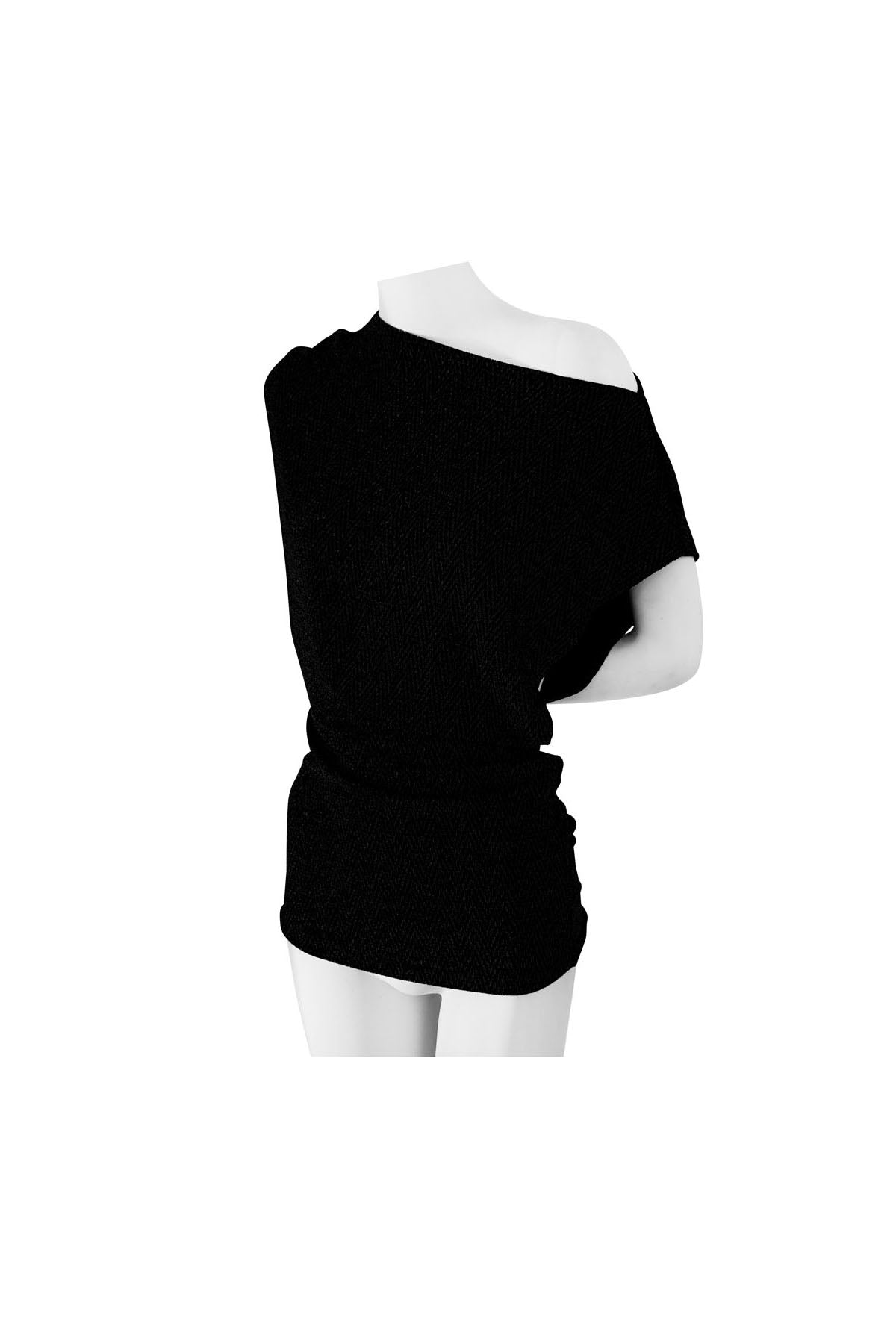MYKIE EVENING TOP LUREX BLACK RUNWAY
