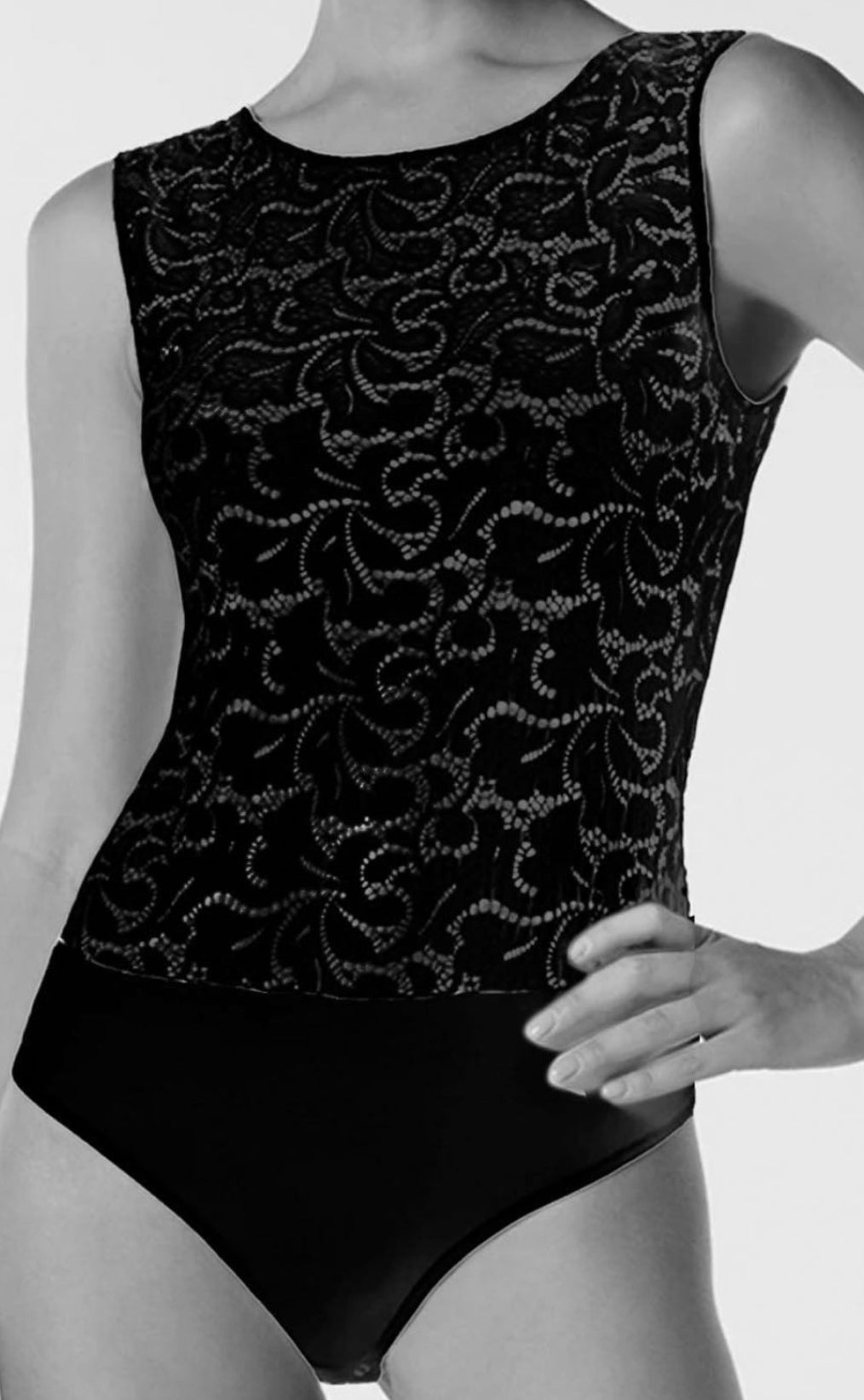 OROBLU GLAMOUR LACE BODY SLEEVELESS BLACK