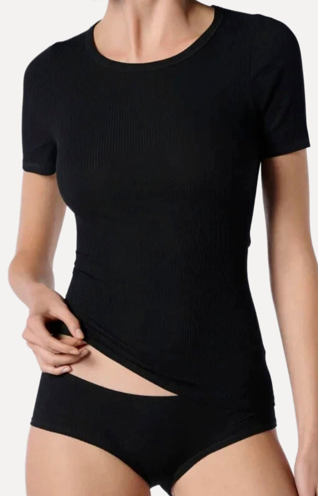 OROBLU PERFECT LINE RIB BRIEF BLACK