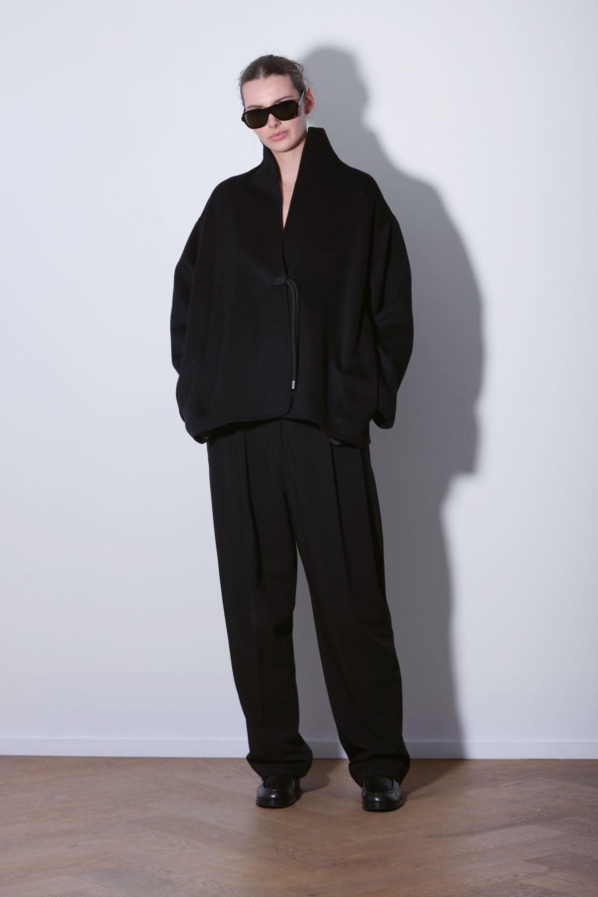 OVERSIZED WOOL CASHMERE JACKET WITH ROPE FASTENING