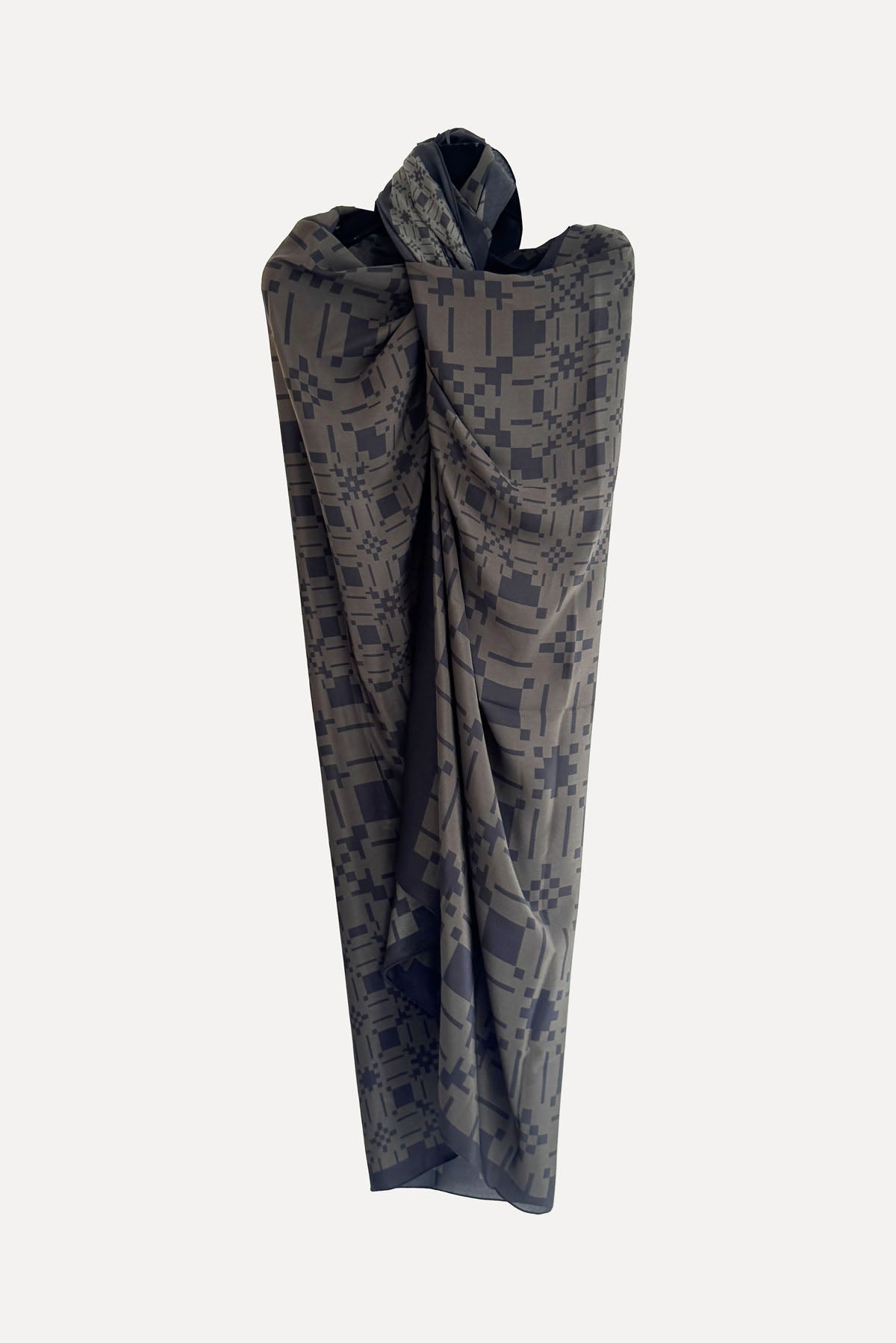 OLIVE WOOD/BLACK RESORT SILK SARONG /SCARF