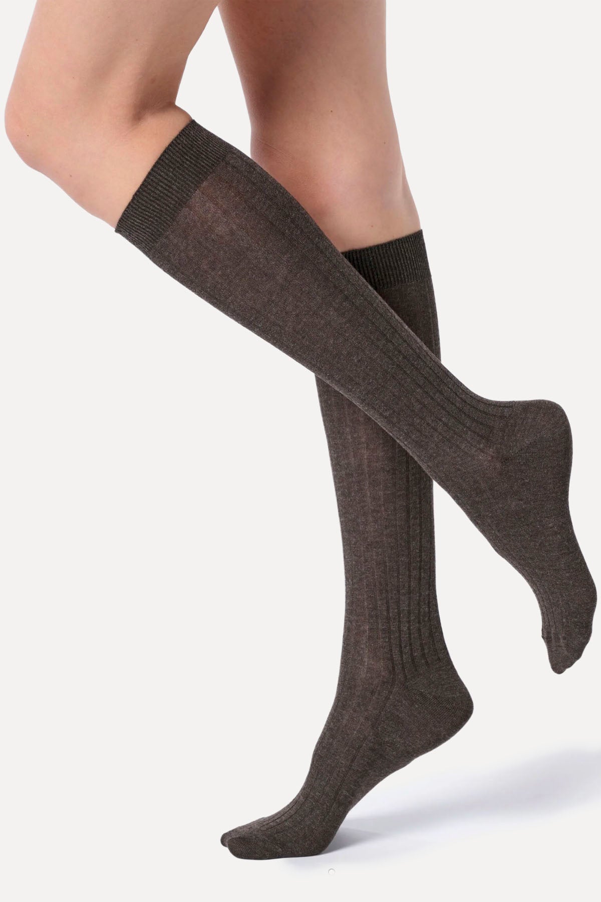 OROBLU CASHMERE LIGHT KNEE HIGHS BROWN