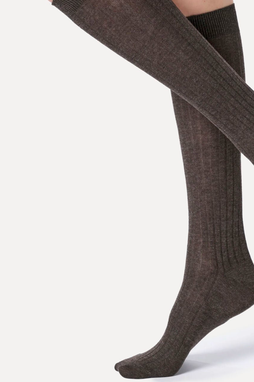 OROBLU CASHMERE LIGHT KNEE HIGHS BROWN