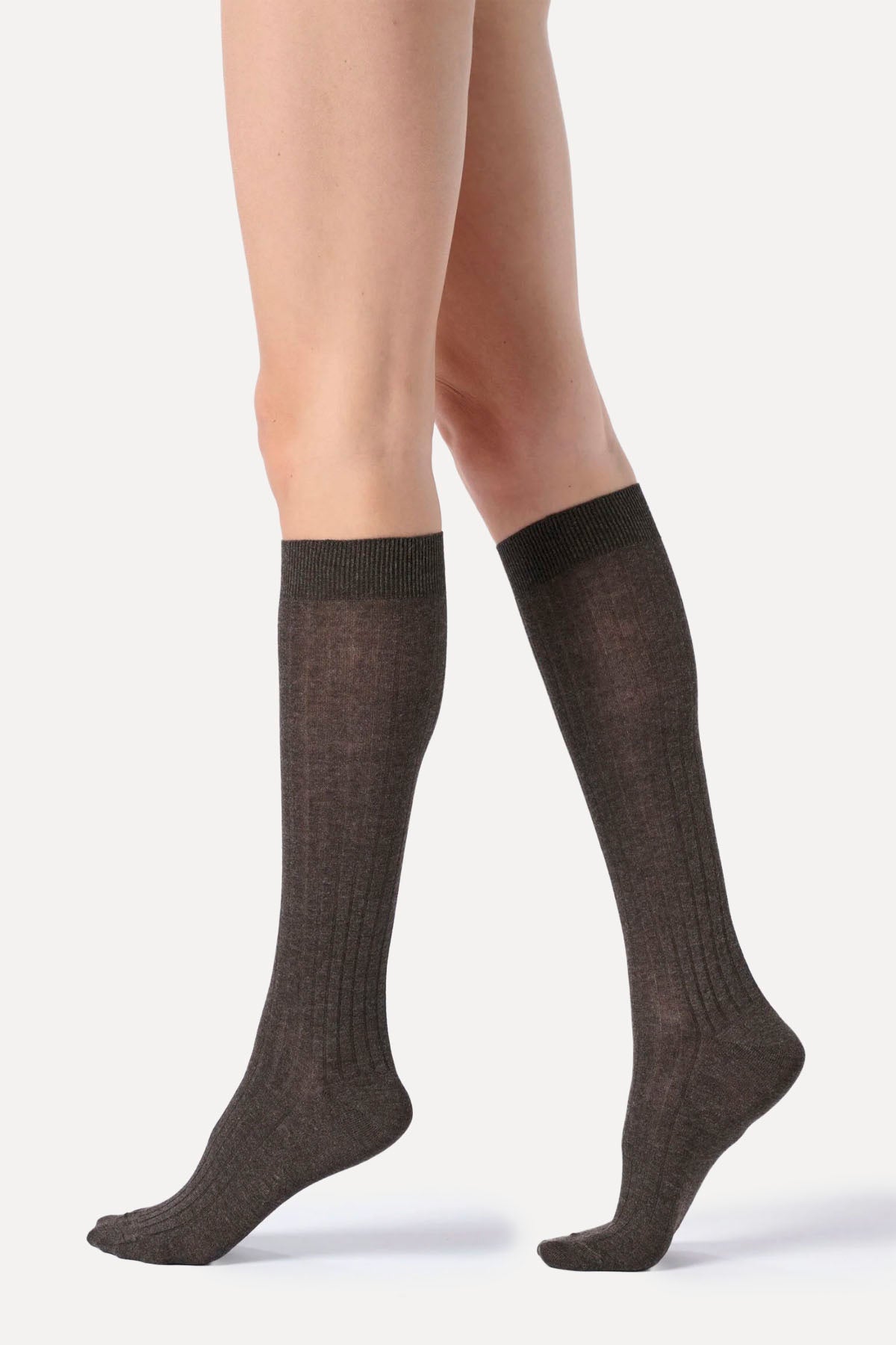 OROBLU CASHMERE LIGHT KNEE HIGHS BROWN