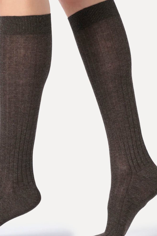 OROBLU CASHMERE LIGHT KNEE HIGHS BROWN