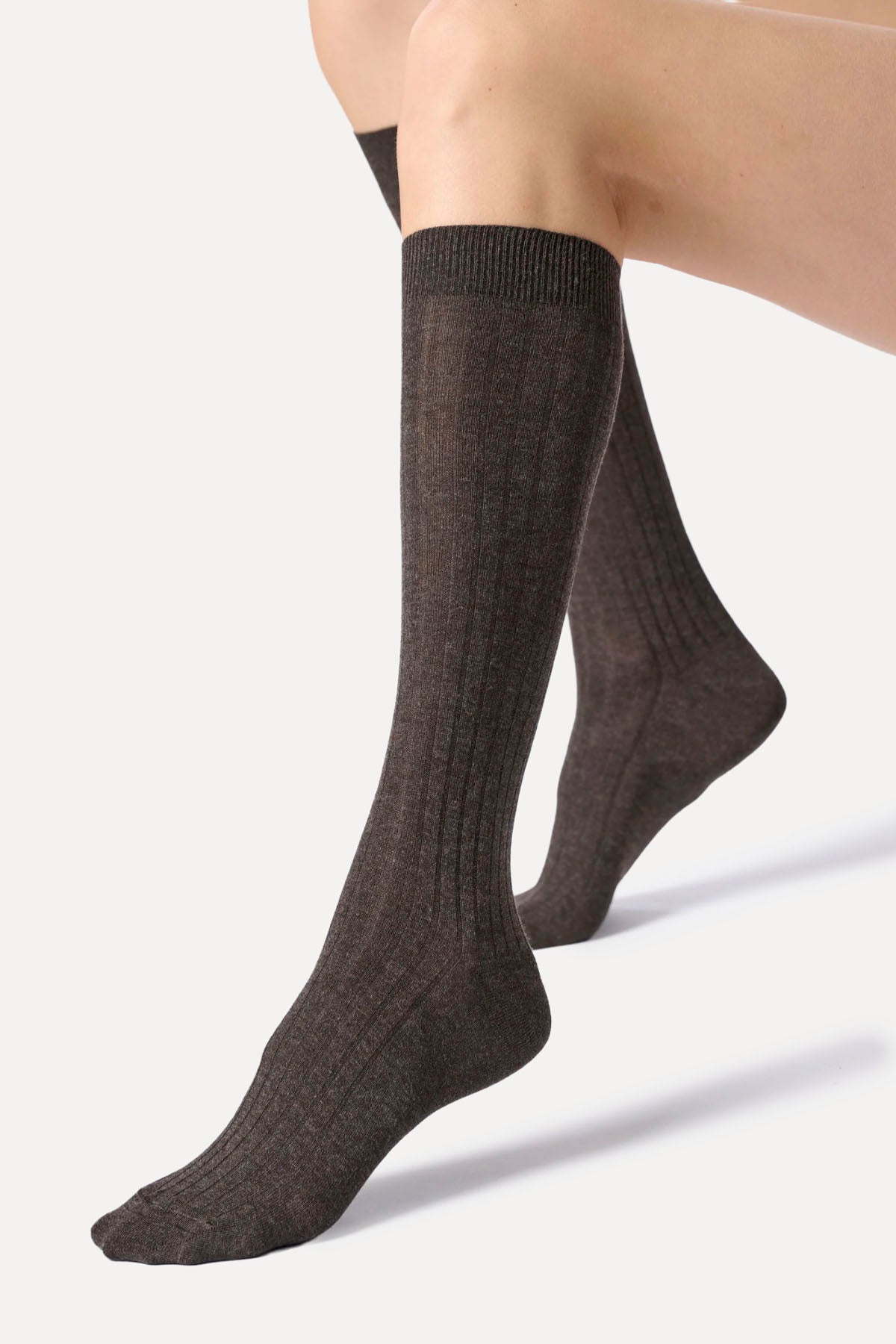 OROBLU CASHMERE LIGHT KNEE HIGHS BROWN