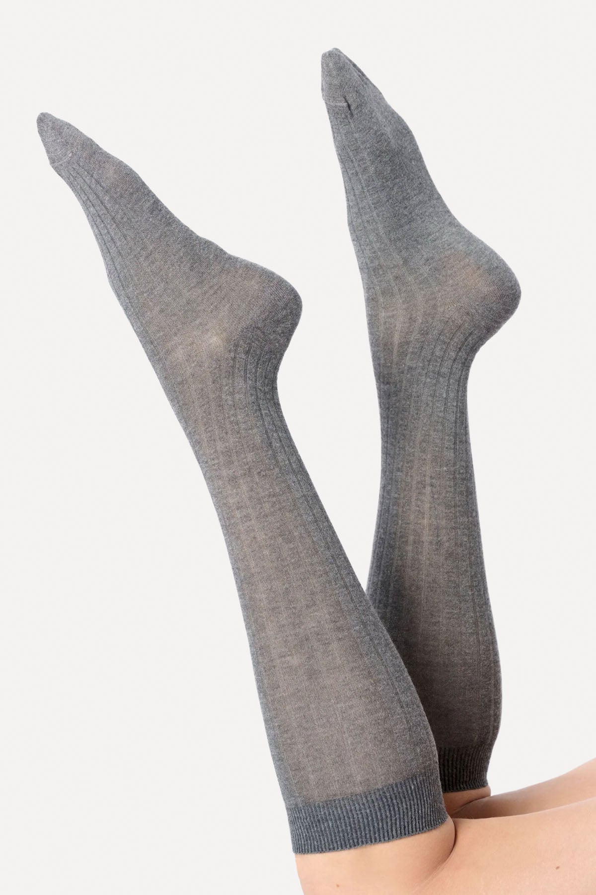 OROBLU CASHMERE LIGHT KNEE HIGHS GREY MELANGE