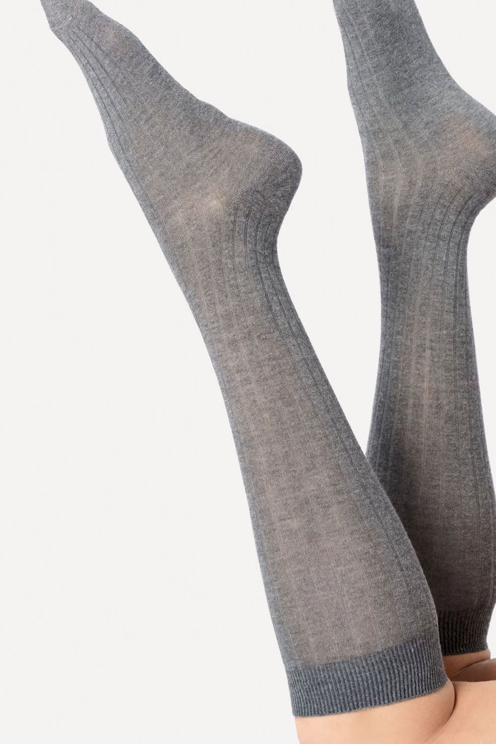 OROBLU CASHMERE LIGHT KNEE HIGHS GREY MELANGE