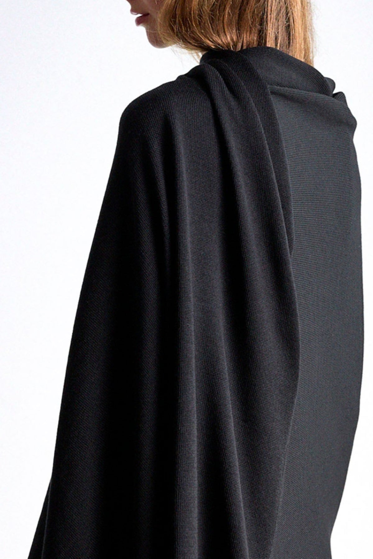 OVERSIZED KNITTED WRAP - NOIR