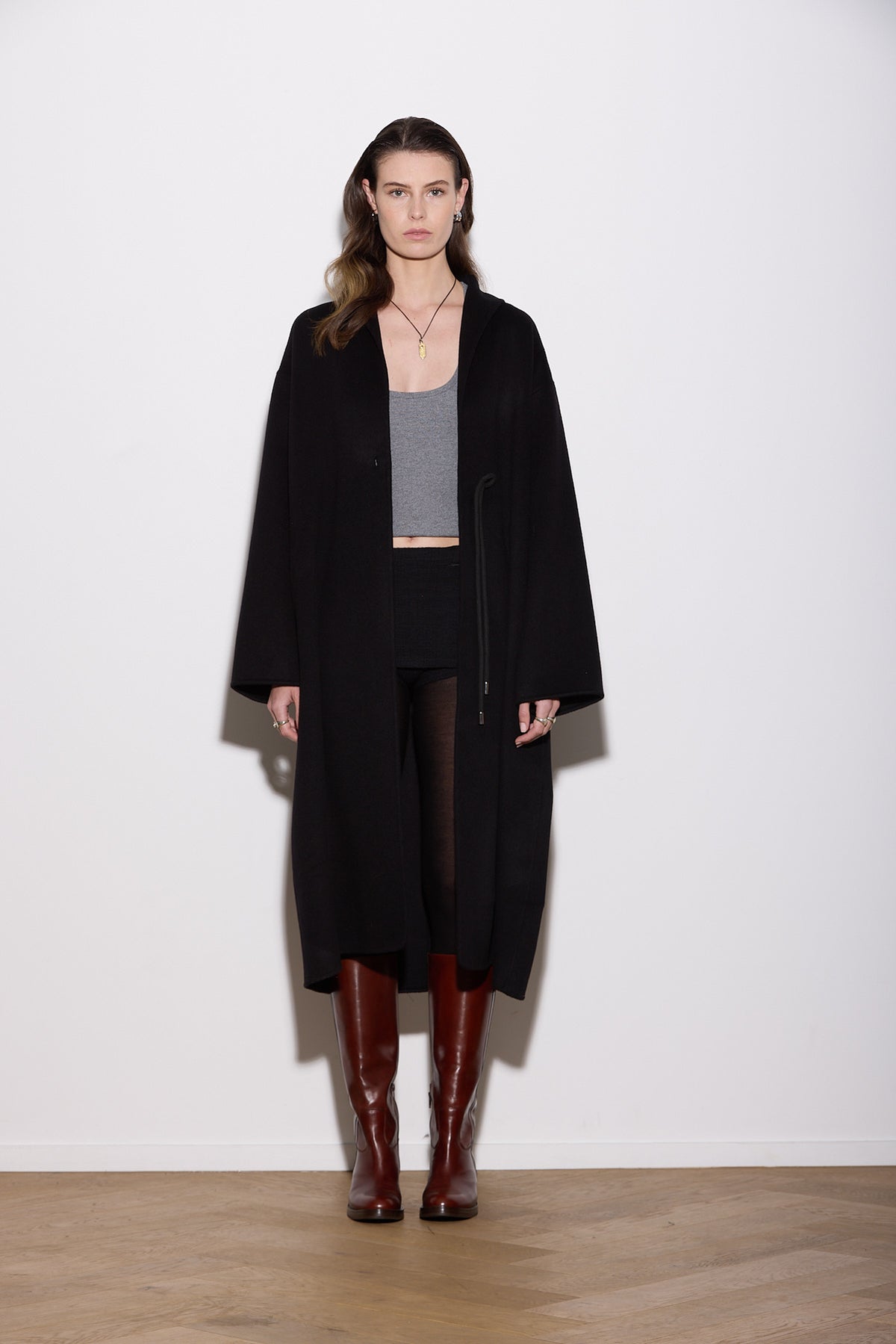 OVERSIZED WOOL CASHMERE COAT WITH ROPE FASTENING