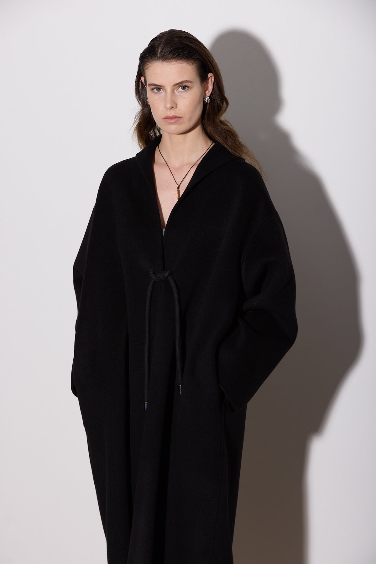 OVERSIZED WOOL CASHMERE COAT WITH ROPE FASTENING