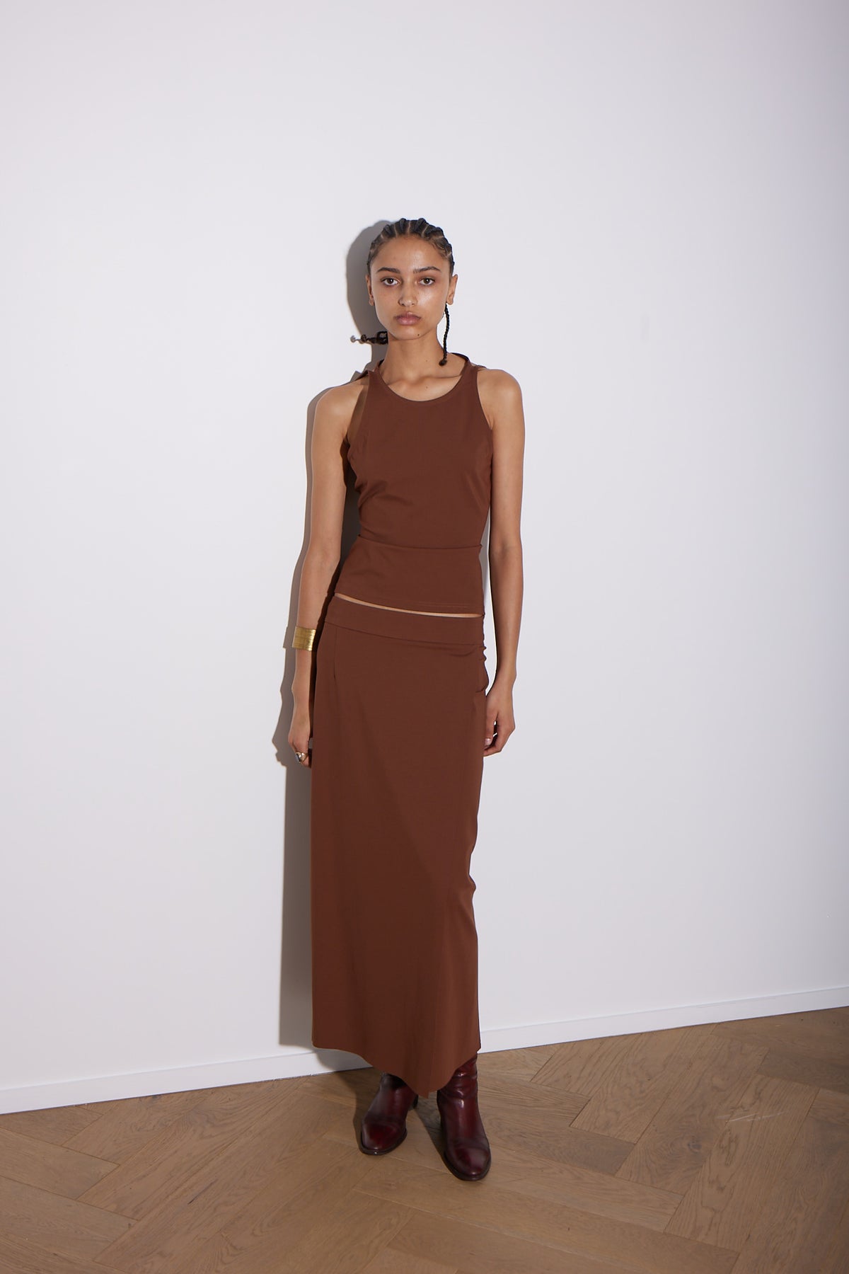 PONTE WRAP SKIRT CINNAMON