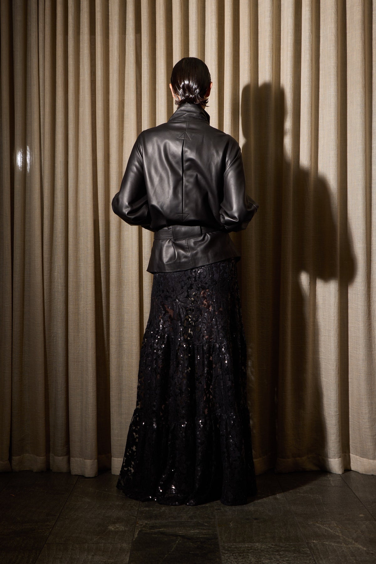 GO-TO LEATHER JACKET POLISHED BLACK NAPPA