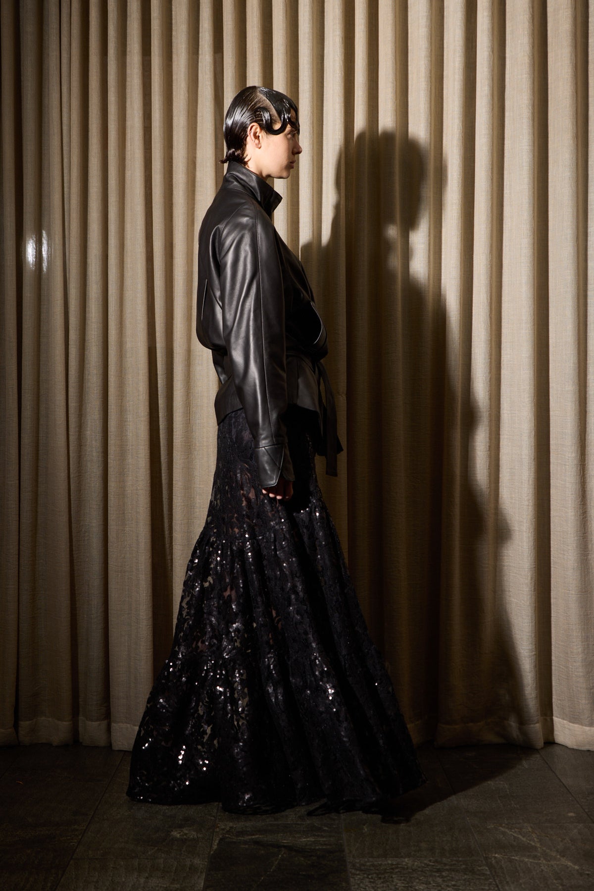 GO-TO LEATHER JACKET POLISHED BLACK NAPPA