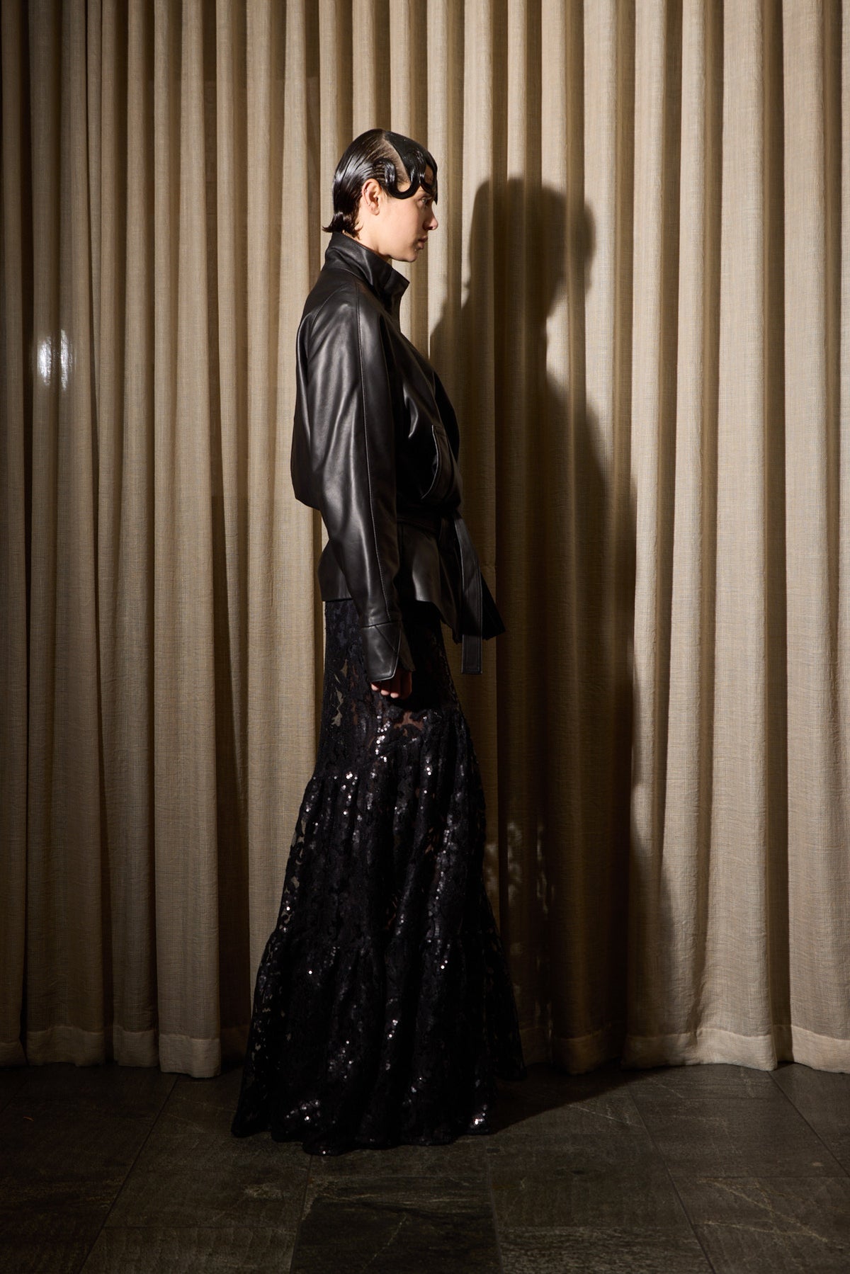 GO-TO LEATHER JACKET POLISHED BLACK NAPPA