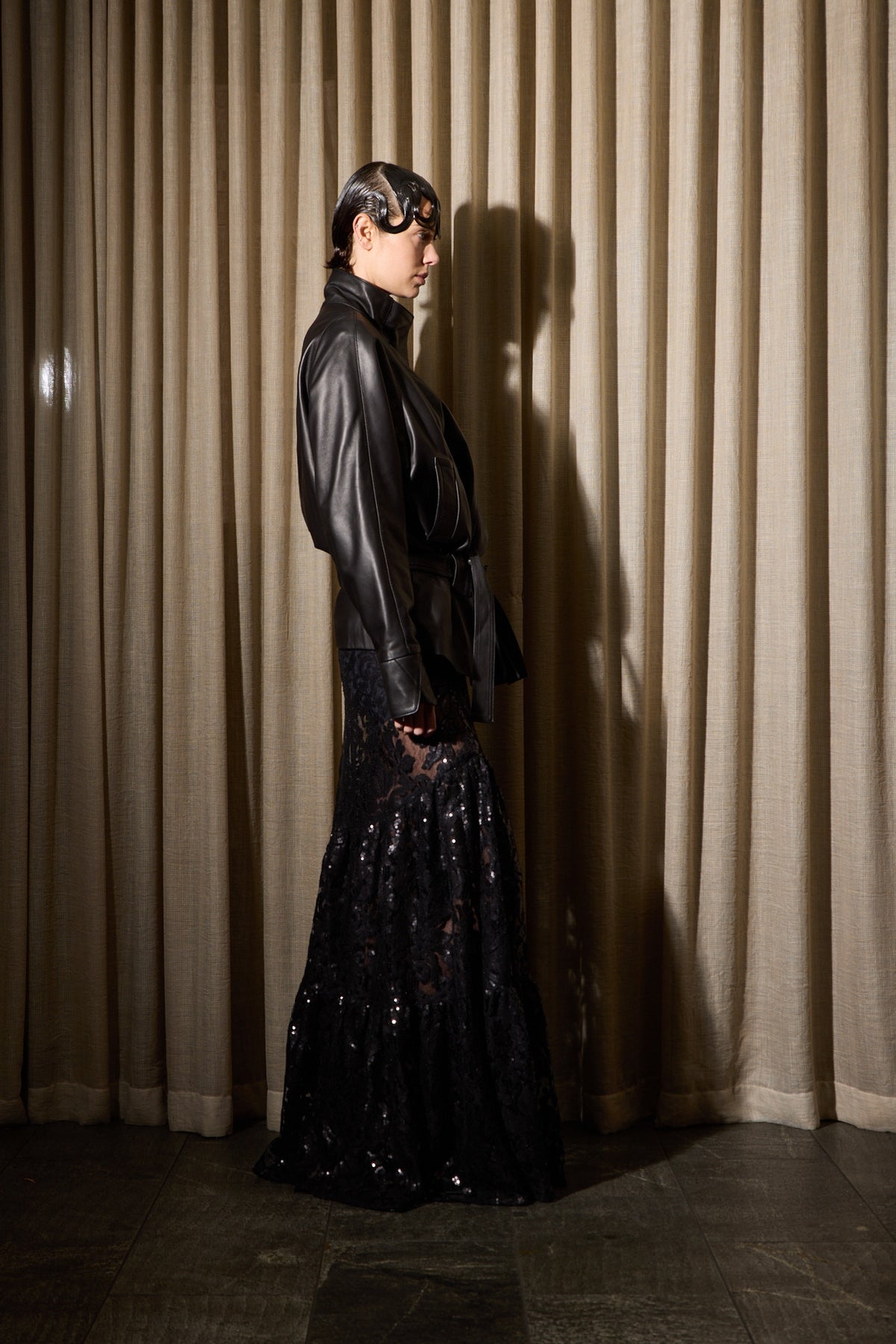 GO-TO LEATHER JACKET POLISHED BLACK NAPPA