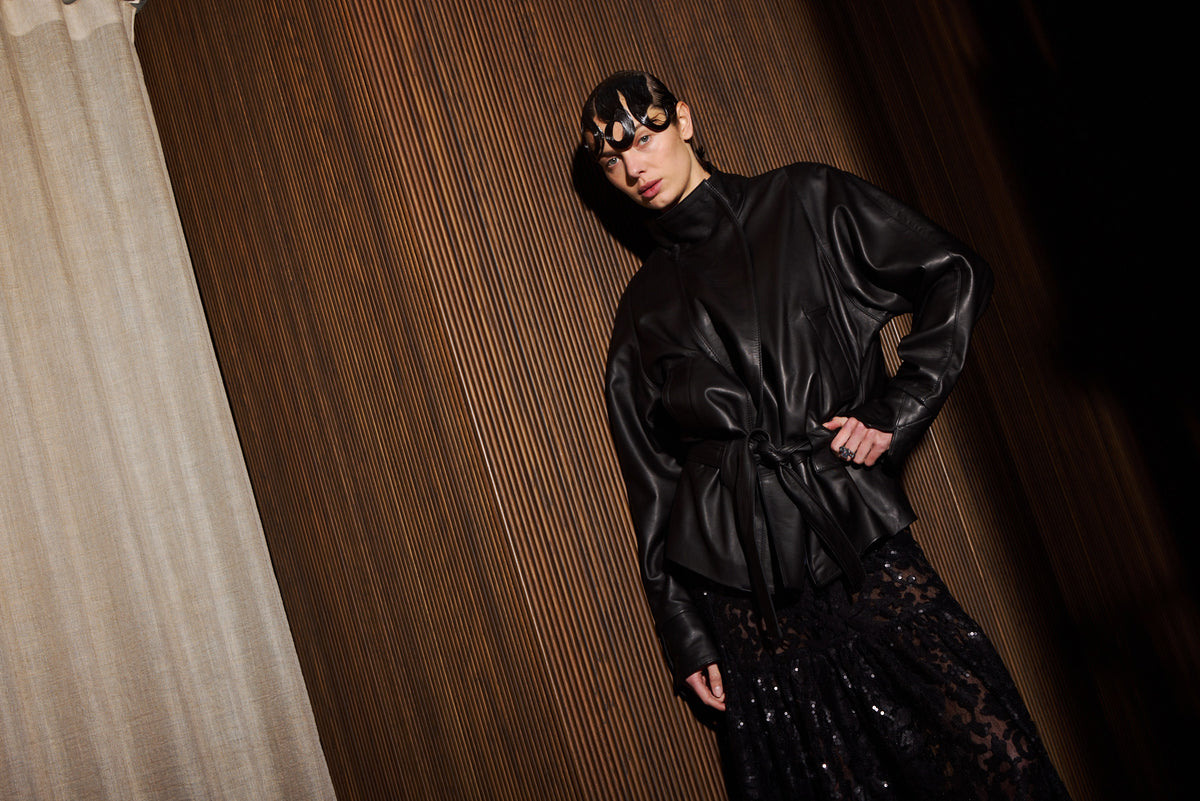 GO-TO LEATHER JACKET POLISHED BLACK NAPPA