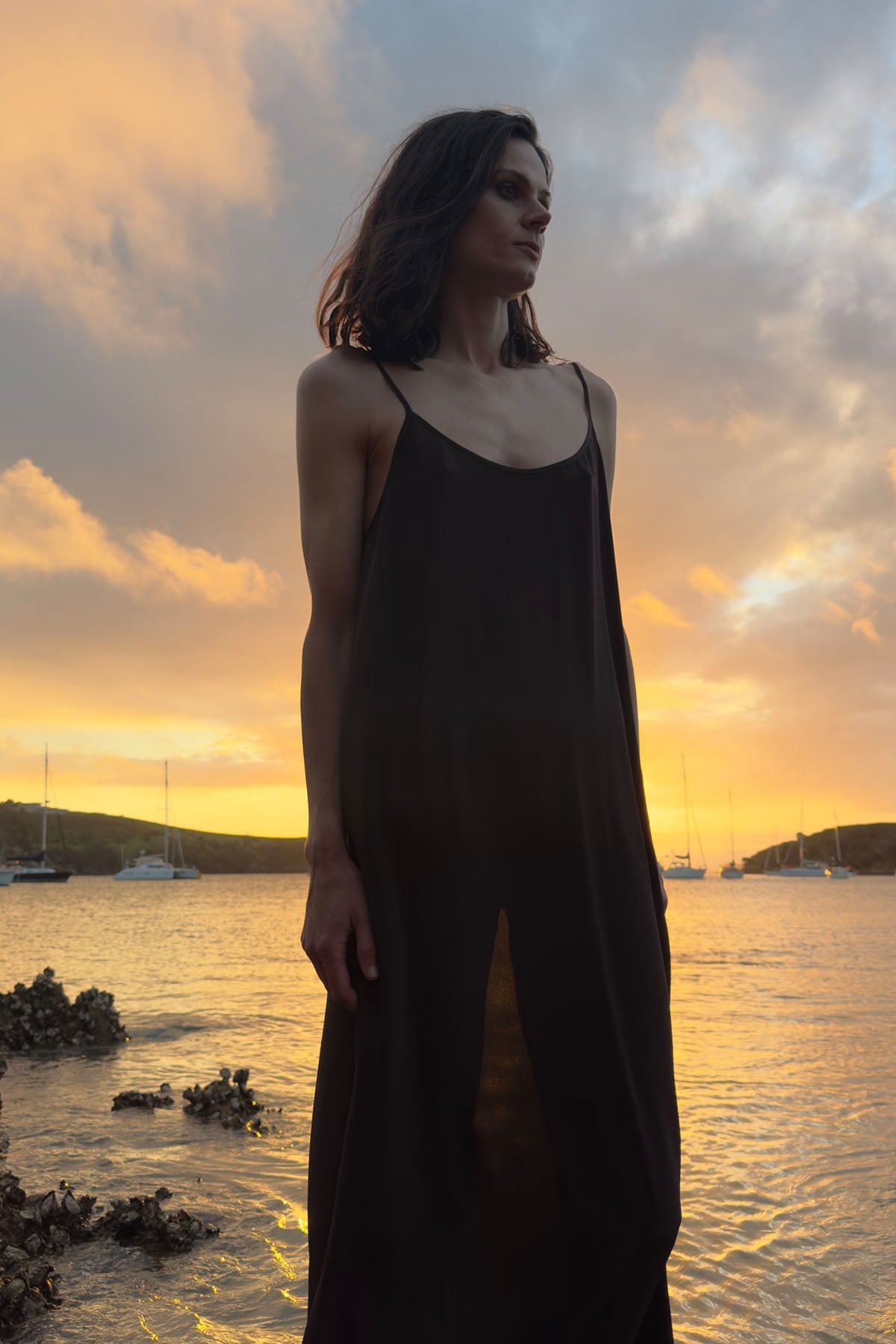 PALOMINO DRESS CAFE NOIR 100% SILK