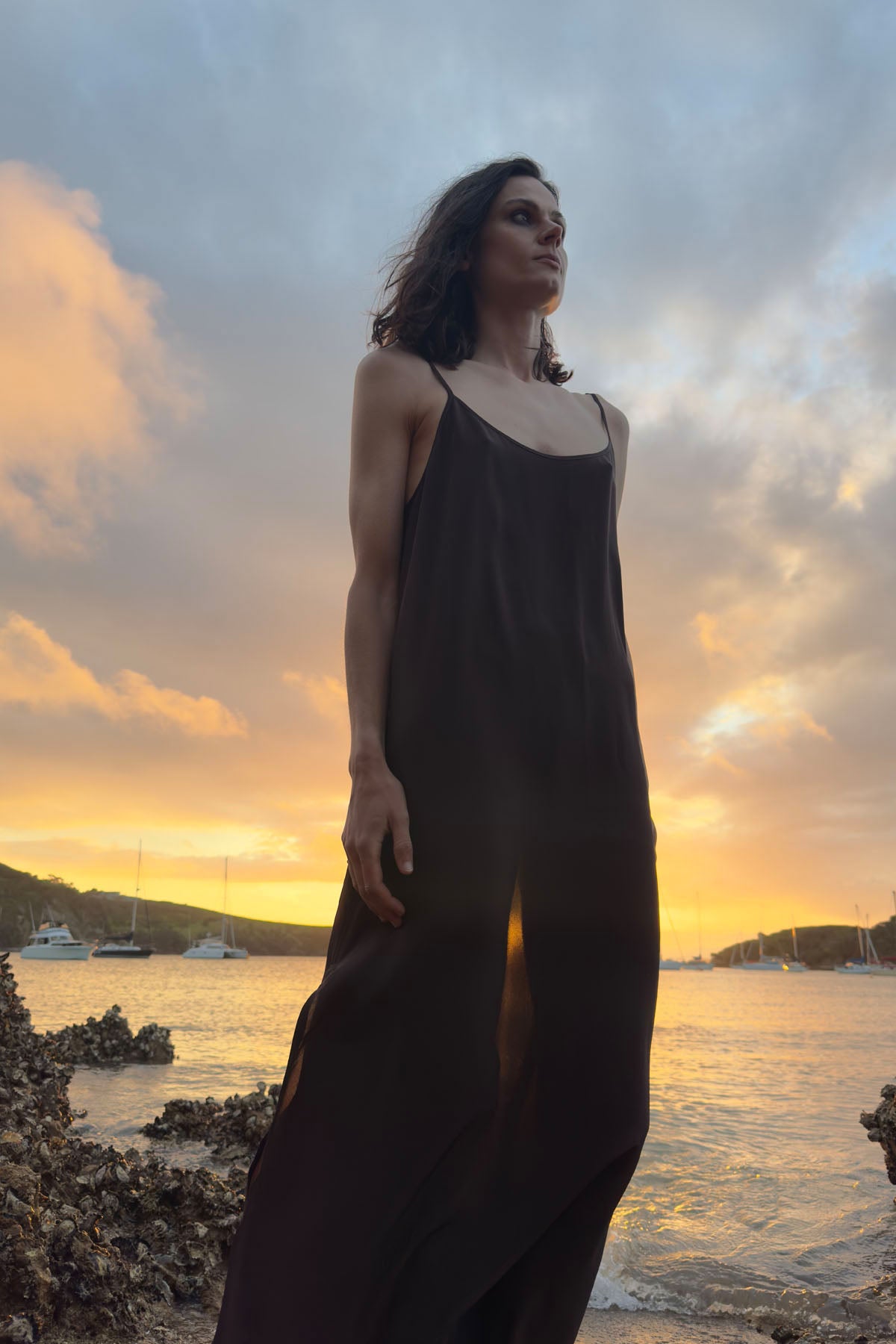 PALOMINO DRESS CAFE NOIR 100% SILK