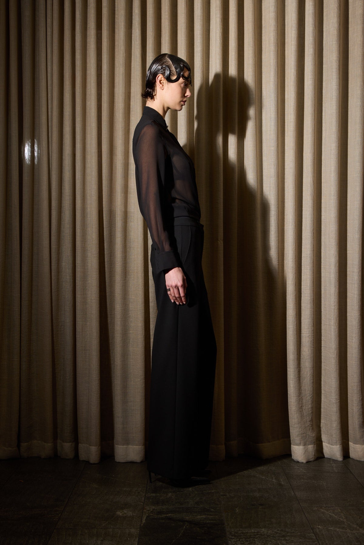 PERFECT SHIRT SHEER BLACK