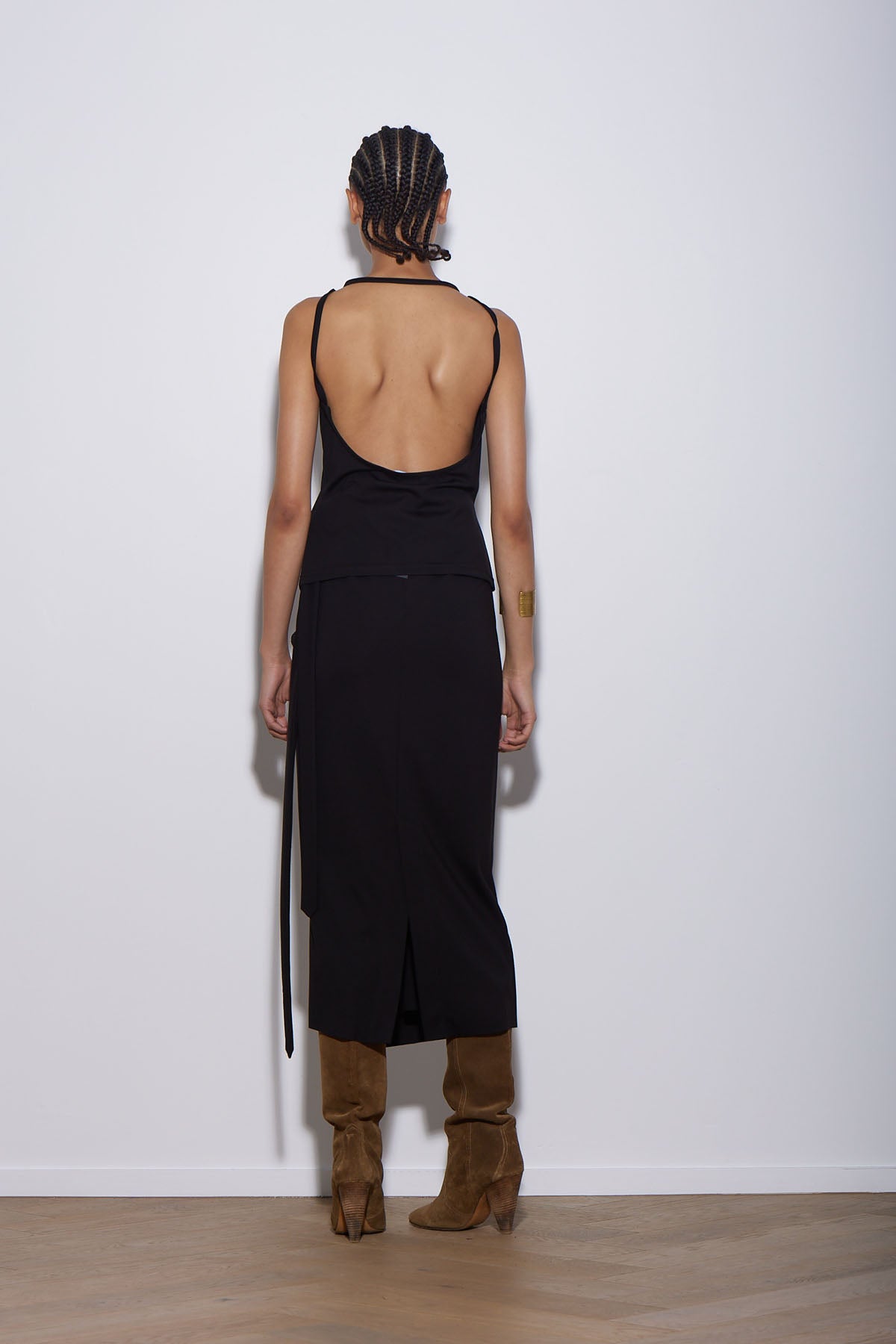 PONTE WRAP SKIRT BLACK