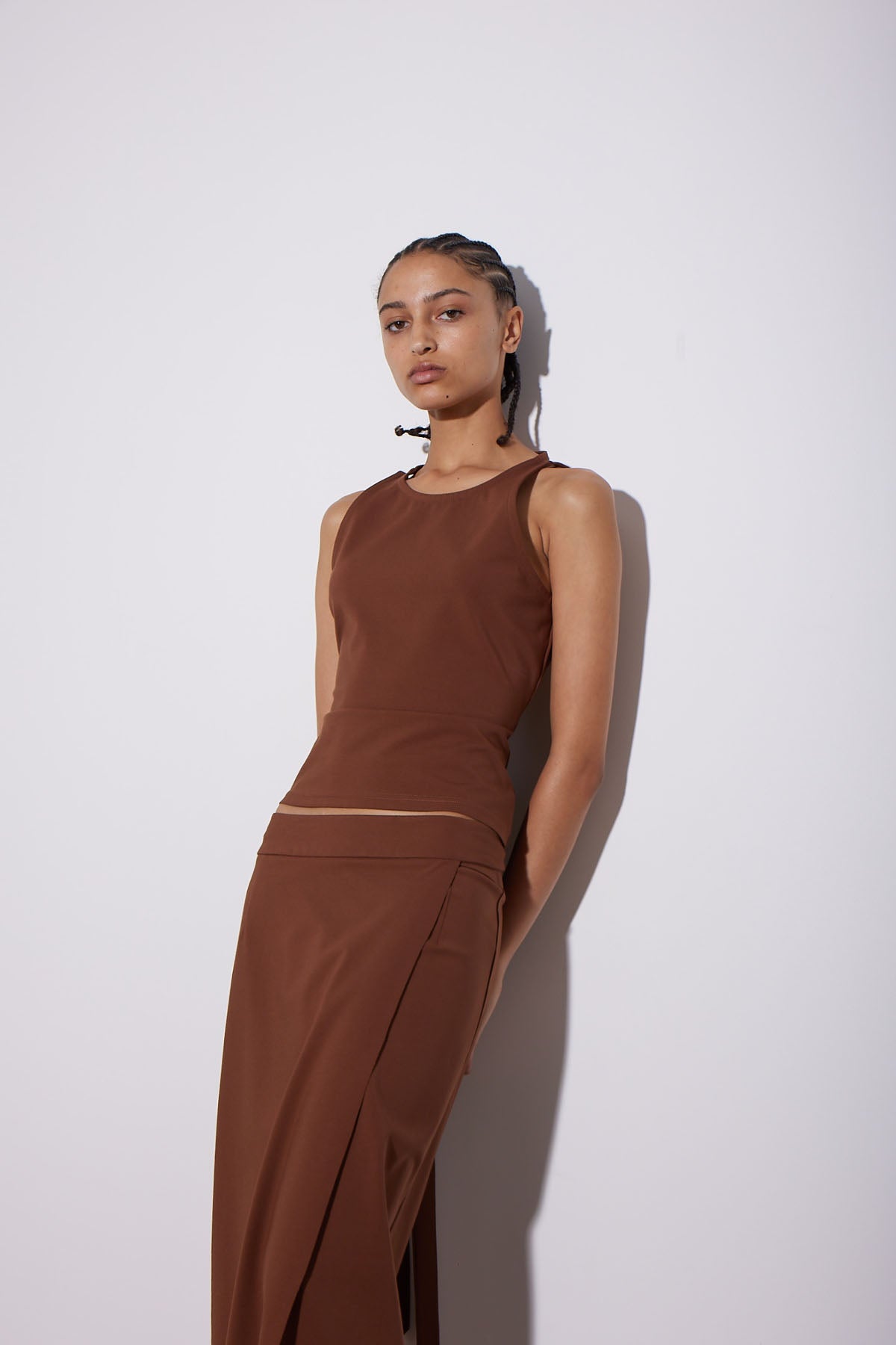 PONTE WRAP SKIRT CINNAMON