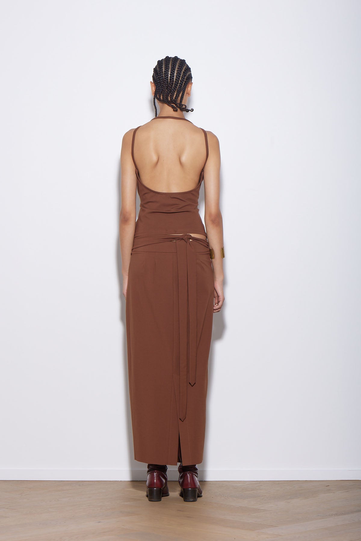 PONTE WRAP SKIRT CINNAMON