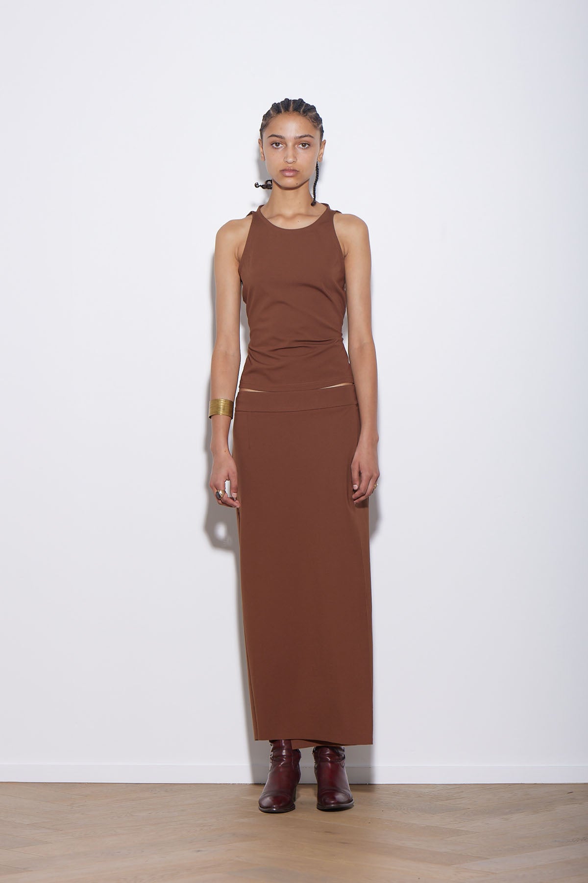 PONTE WRAP SKIRT CINNAMON