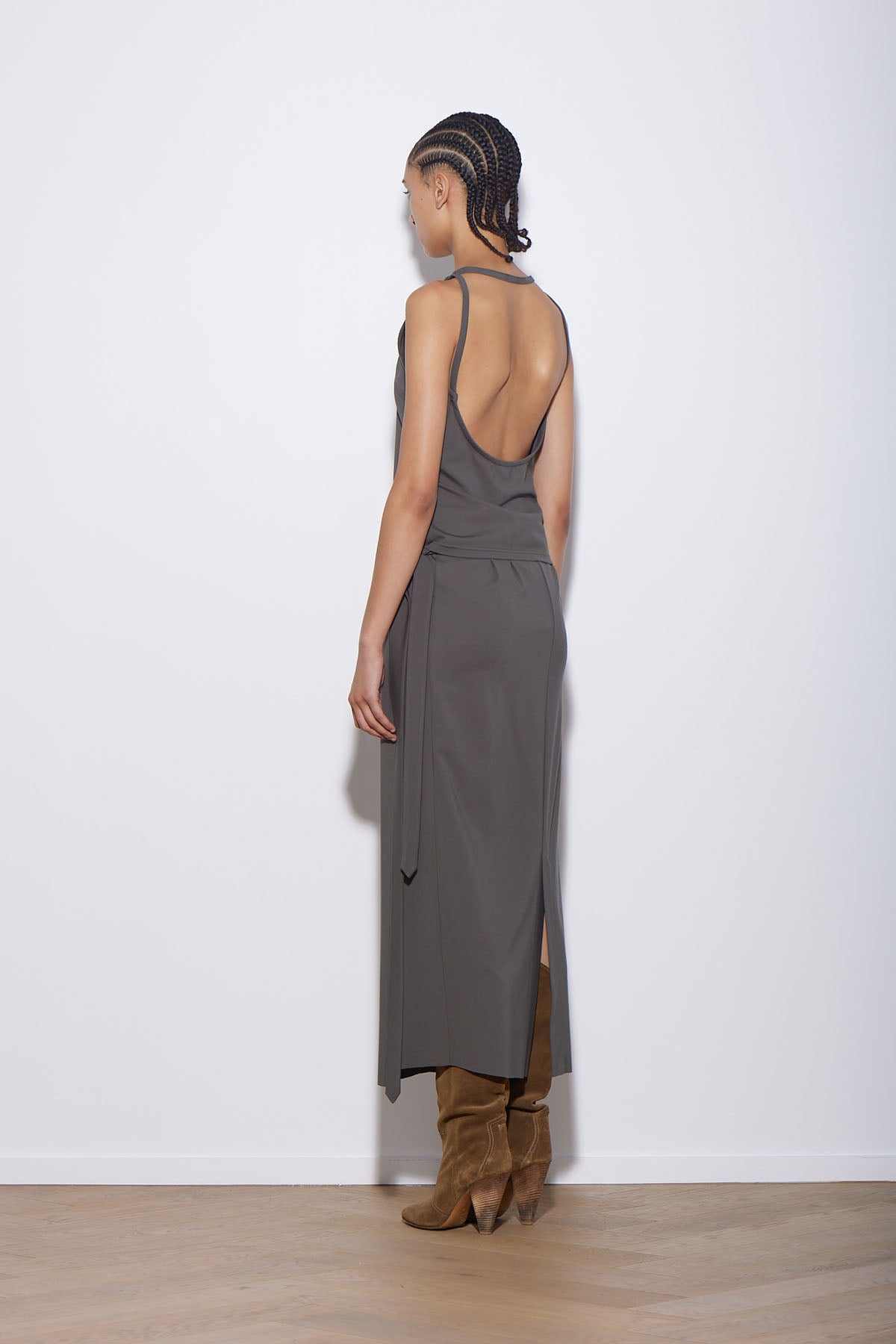 PONTE WRAP SKIRT OLIVE
