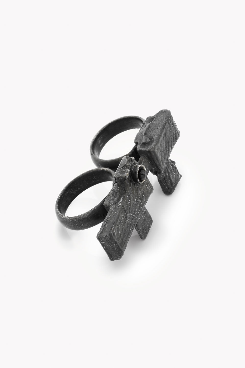 OXIDISED PURE SILVER RING WITH RUBY