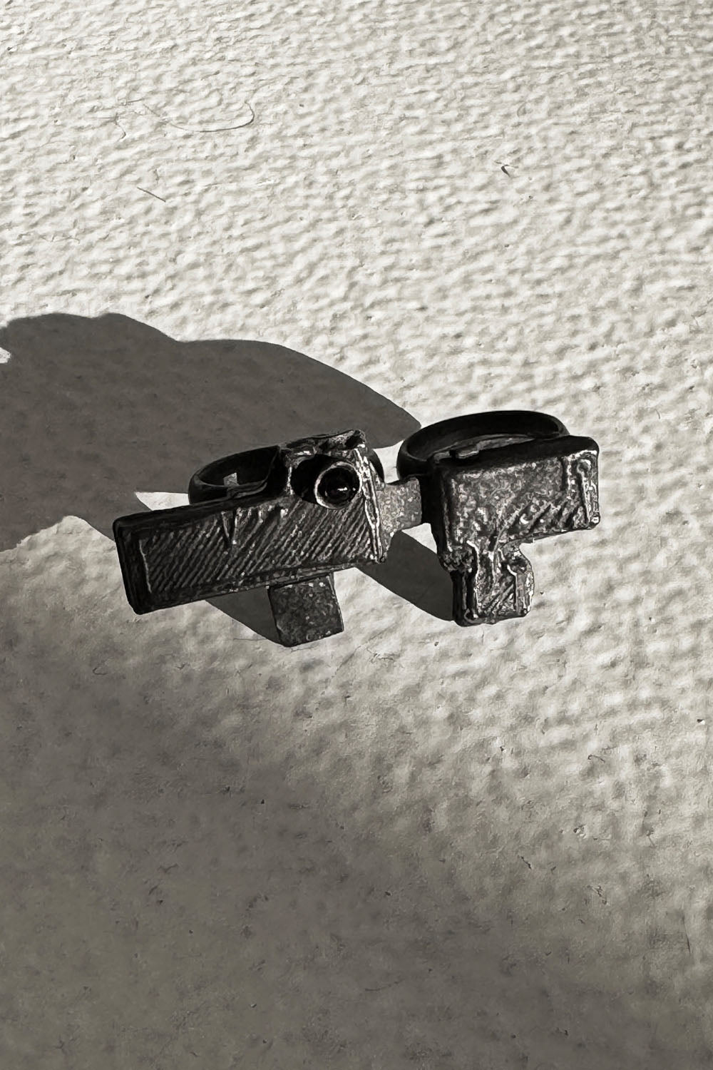 OXIDISED PURE SILVER RING WITH RUBY