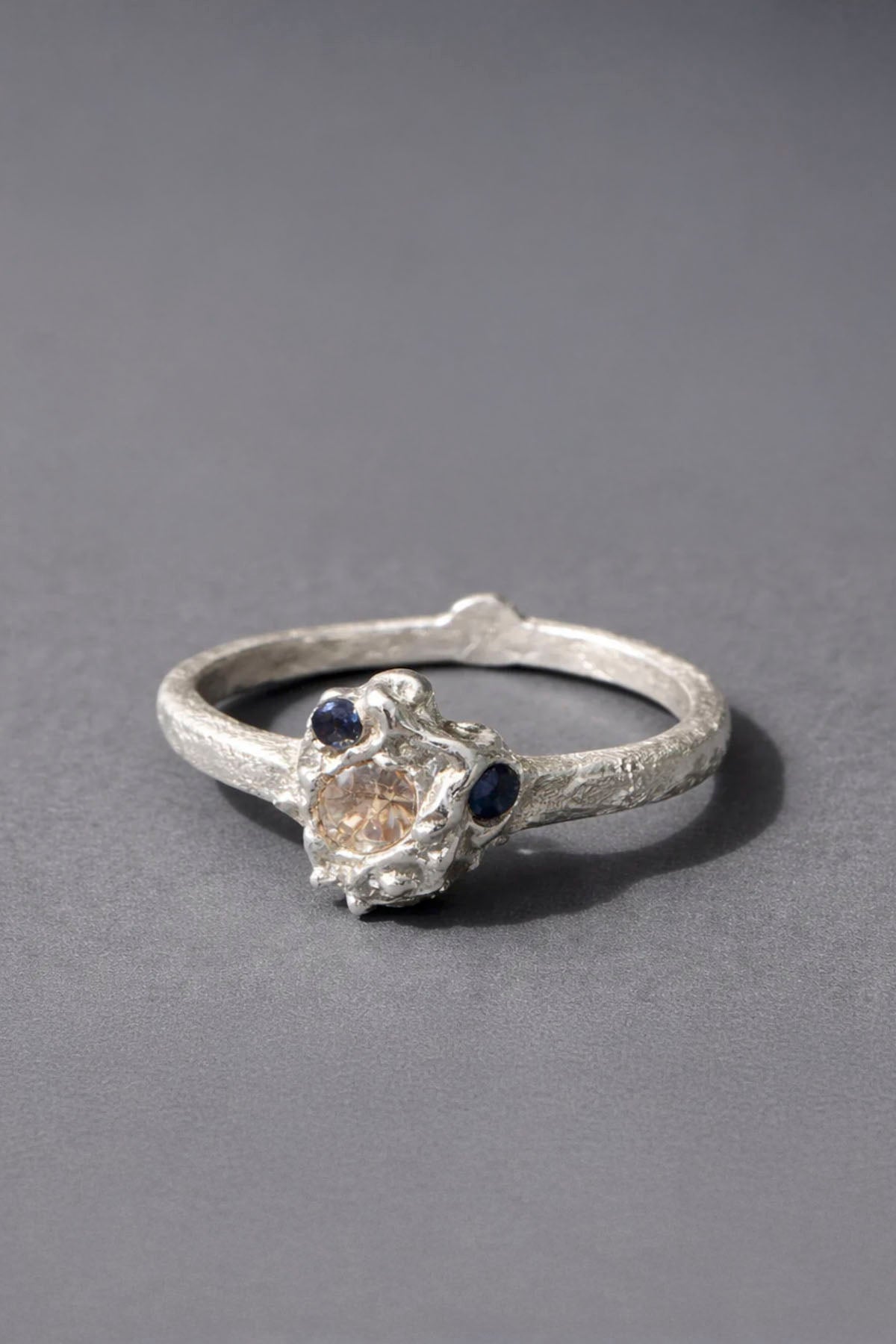 RELIC SILVER & GEMSTONE CLUSTER RING