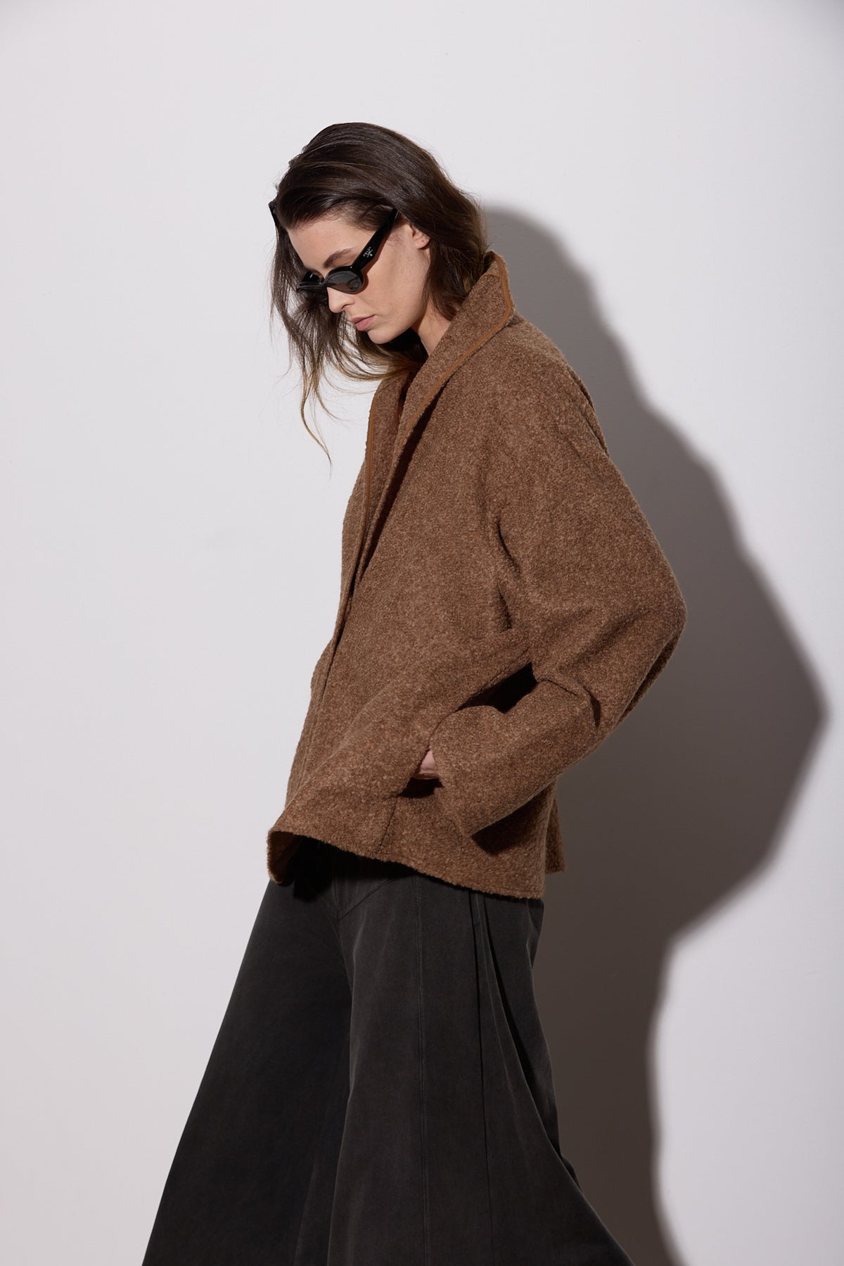 OVERSIZED ALPACA JACKET CARAMEL