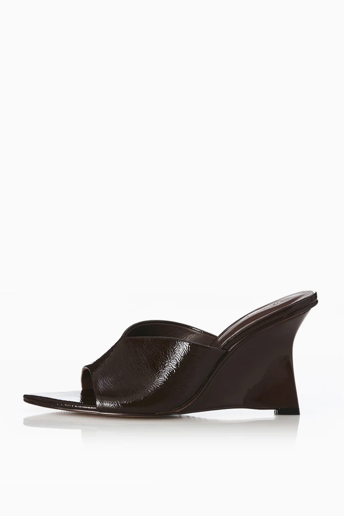 RHIANNA CHOC OILY LEATHER SHOES - 39 - (fair condition)