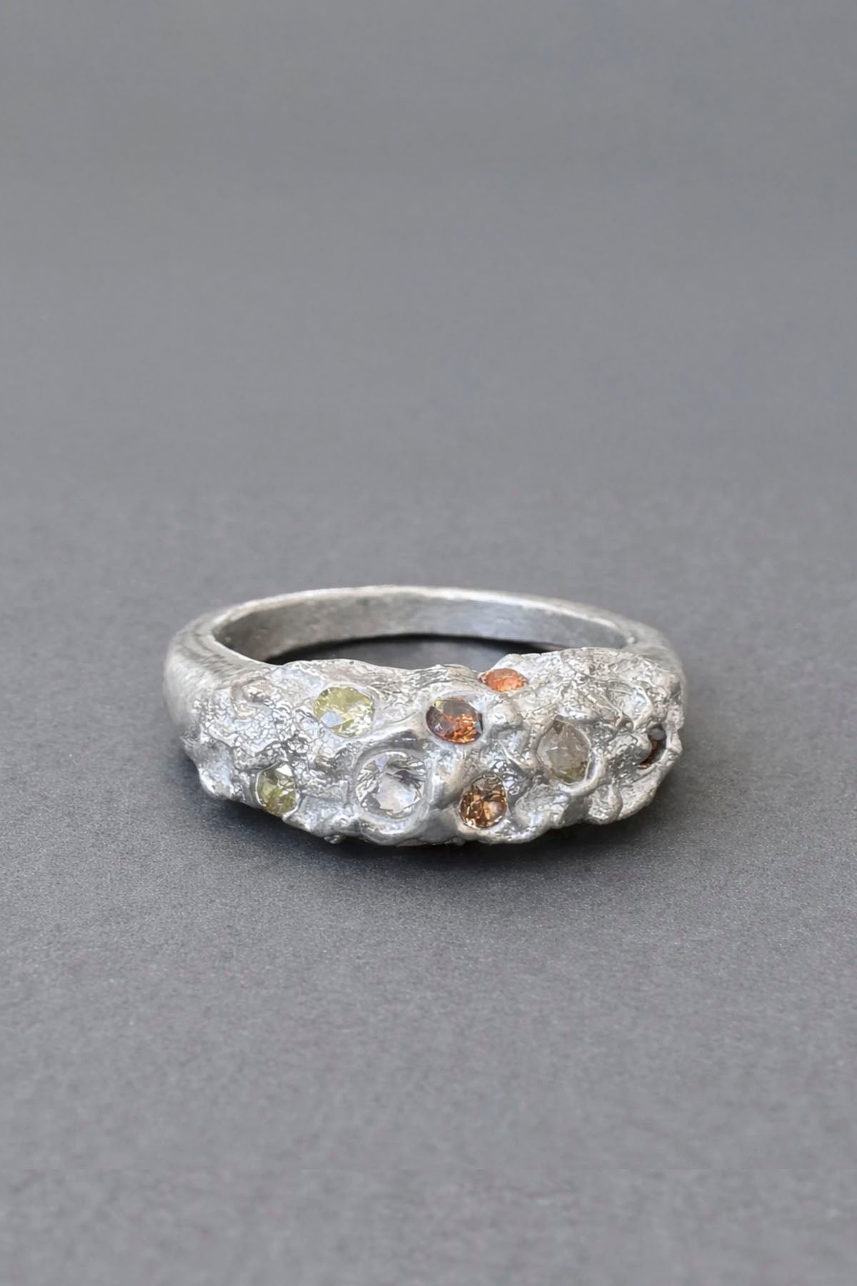 RIVERBED SILVER & GEMSTONE DOME RING