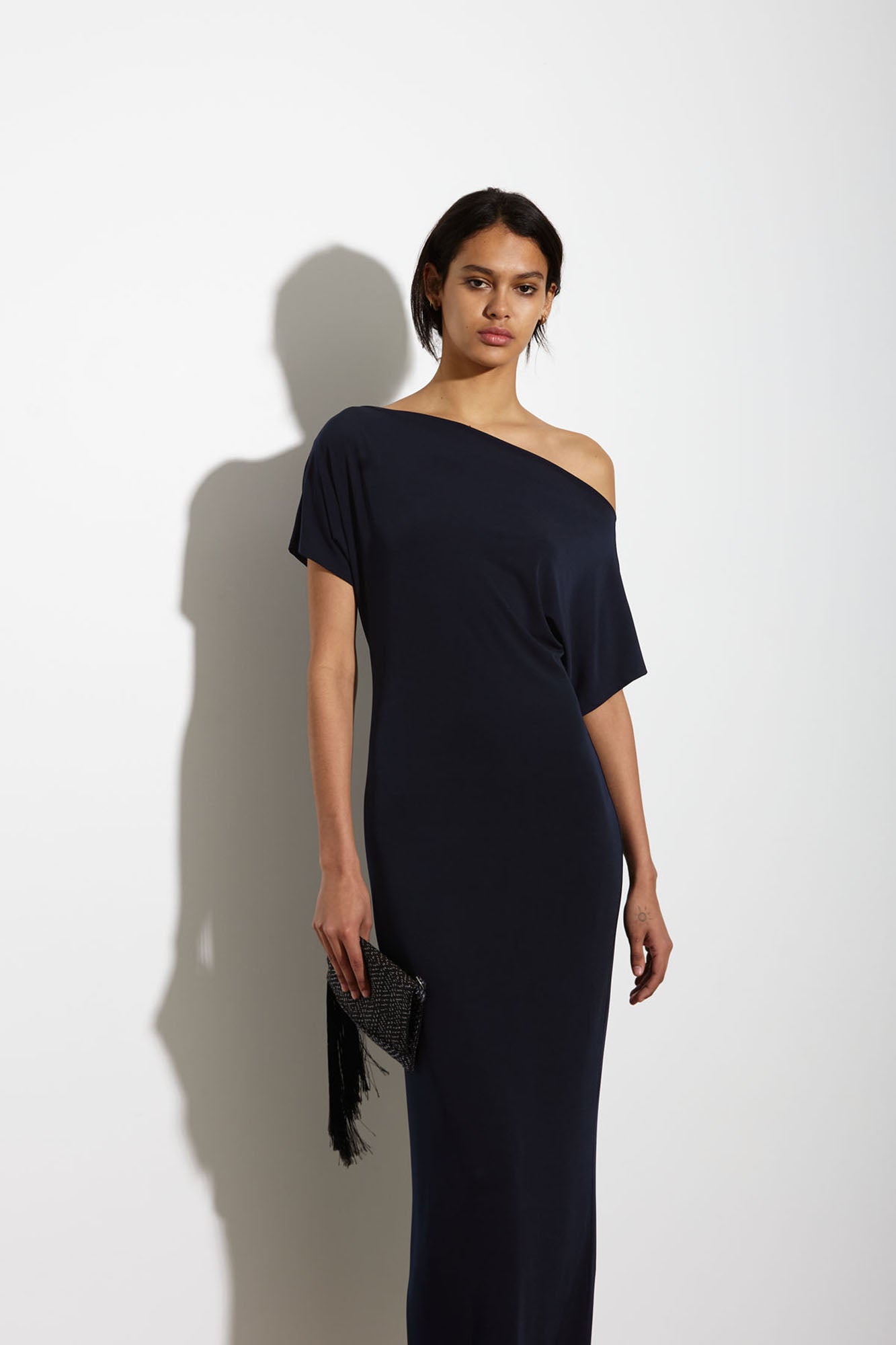 senna dress long dark navy - knuefermann senna dress long dark navy - knuefermann