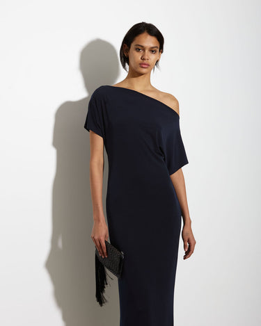 SENNA DRESS LONG DARK NAVY - KNUEFERMANN 