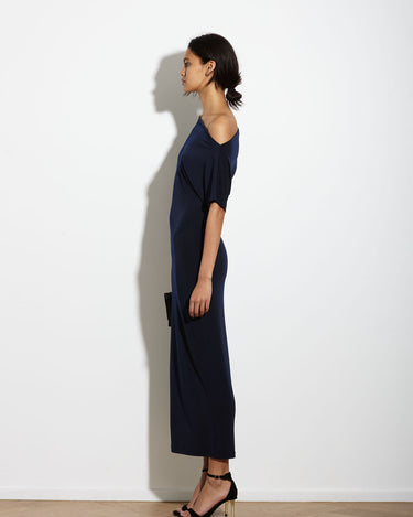 SENNA DRESS LONG DARK NAVY - KNUEFERMANN 